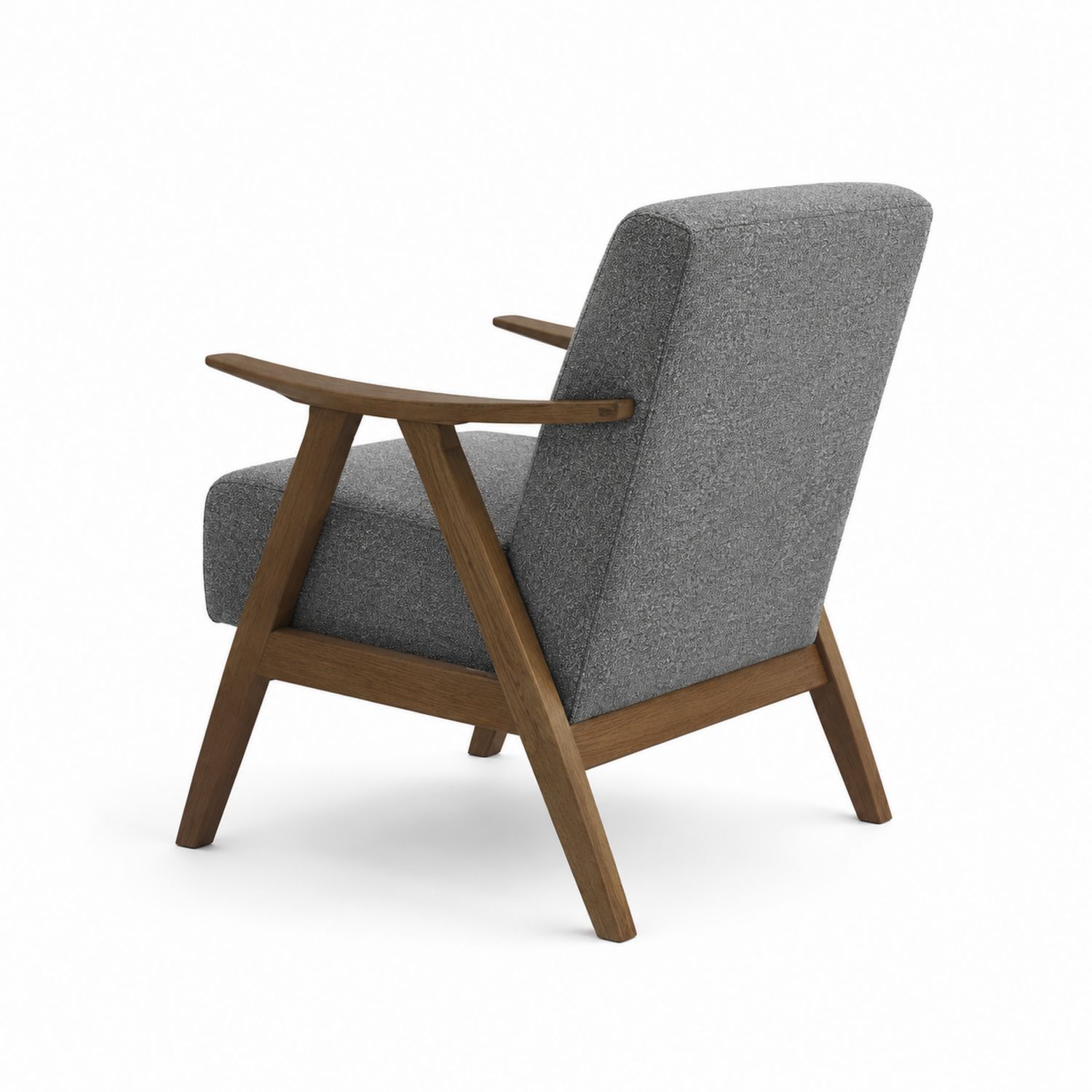 Fauteuil en bois avec tissu gris-Zenloftch