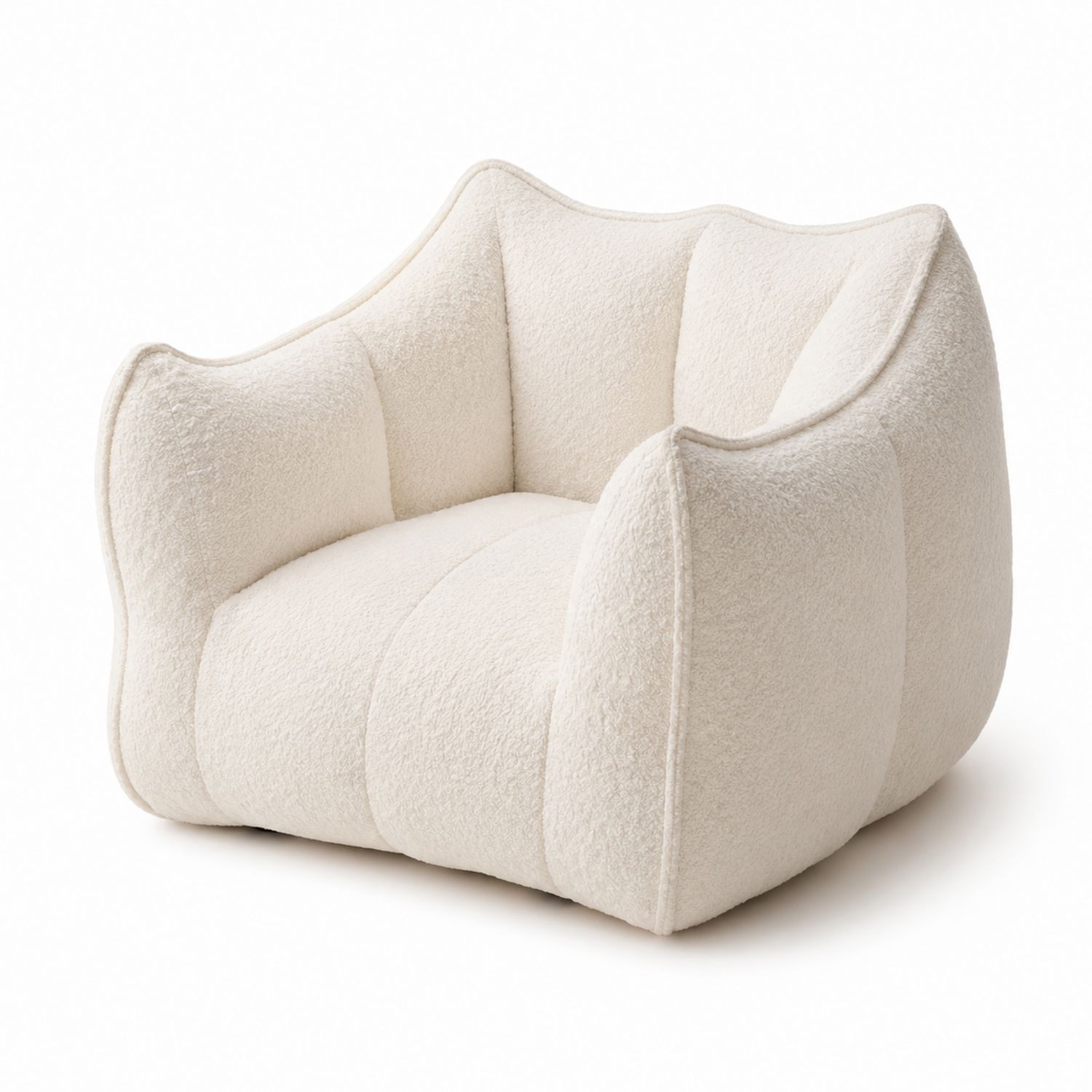 Fauteuil Tissu Bouclé Crème 90x85x75 cm-Zenloftch