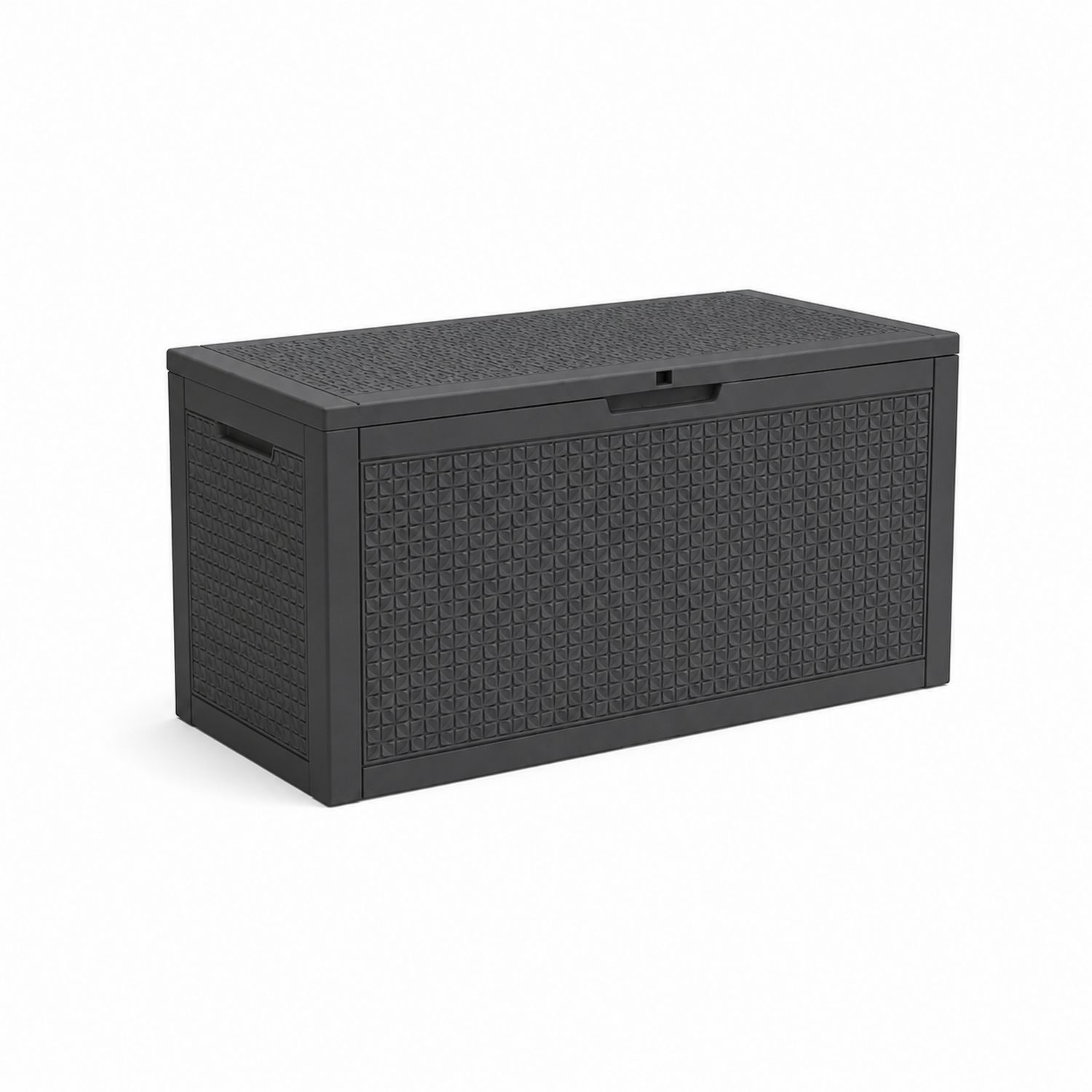 Coffre de Rangement en Plastique Noir avec Motifs 120x56x63 cm-Zenloftch