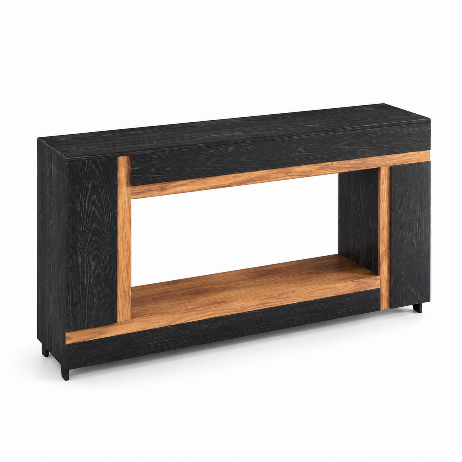 Console en bois et MDF noir 120x30x75 cm-Zenloftch