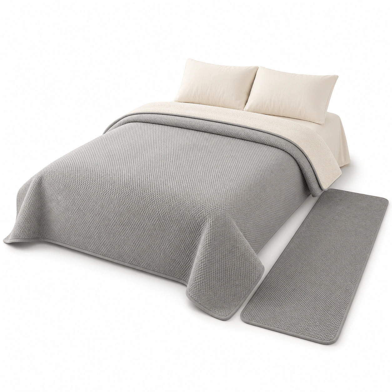 Juego de cubrecama gris-VirestoLiving