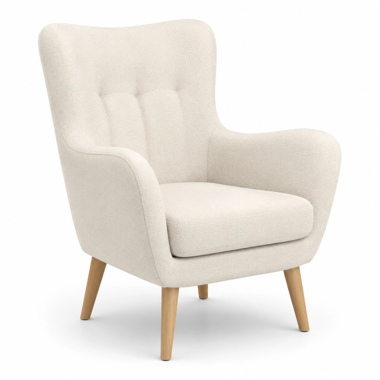 Sillon acolchado con costuras acolchadas color beige-VirestoLiving