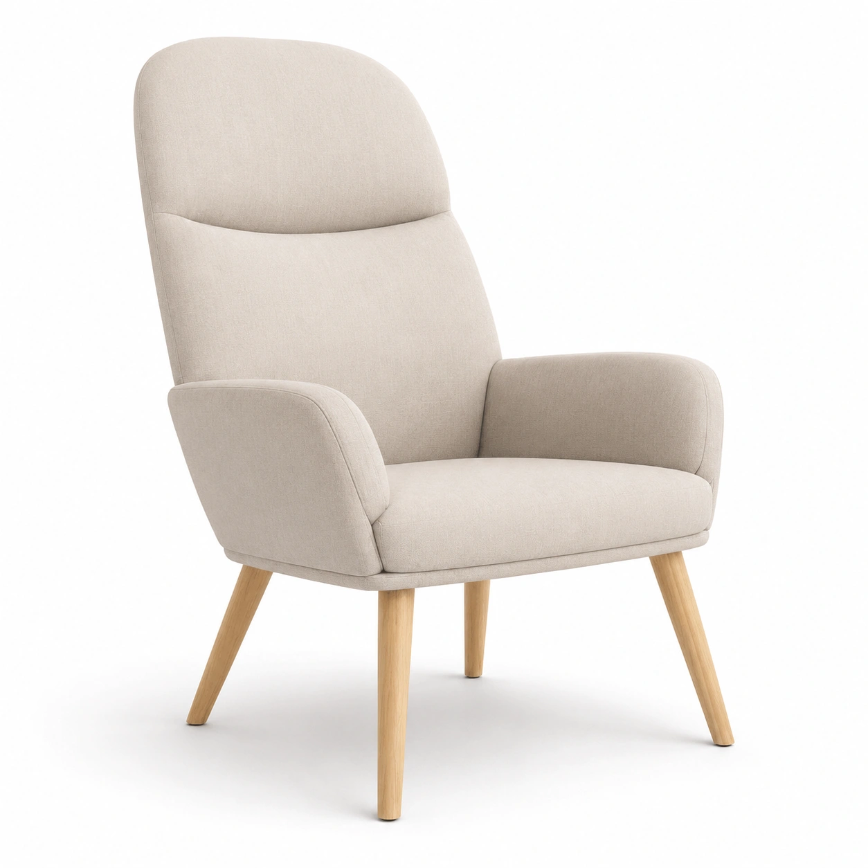 Sillon de respaldo alto color marfil-VirestoLiving