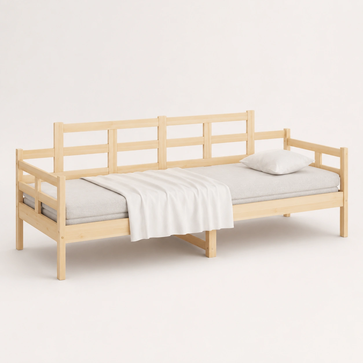 Base de sofa cama de madera natural-VirestoLiving
