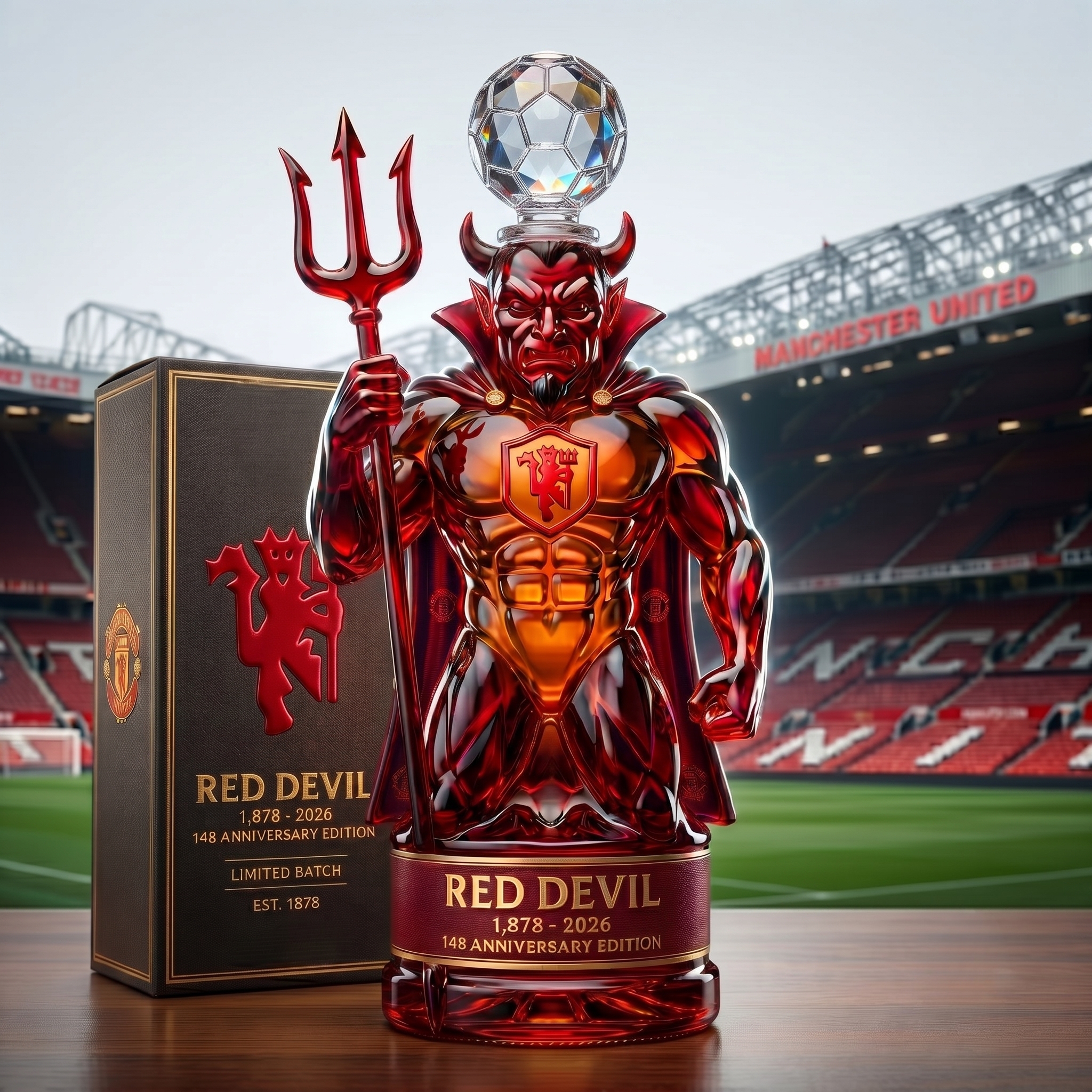 😈 Limited Edition Red Devil 148th Anniversary Manchester Football Premium Decanter Whiskey