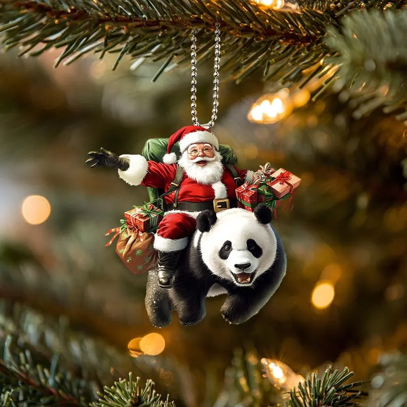 Santa and Animal Ornament