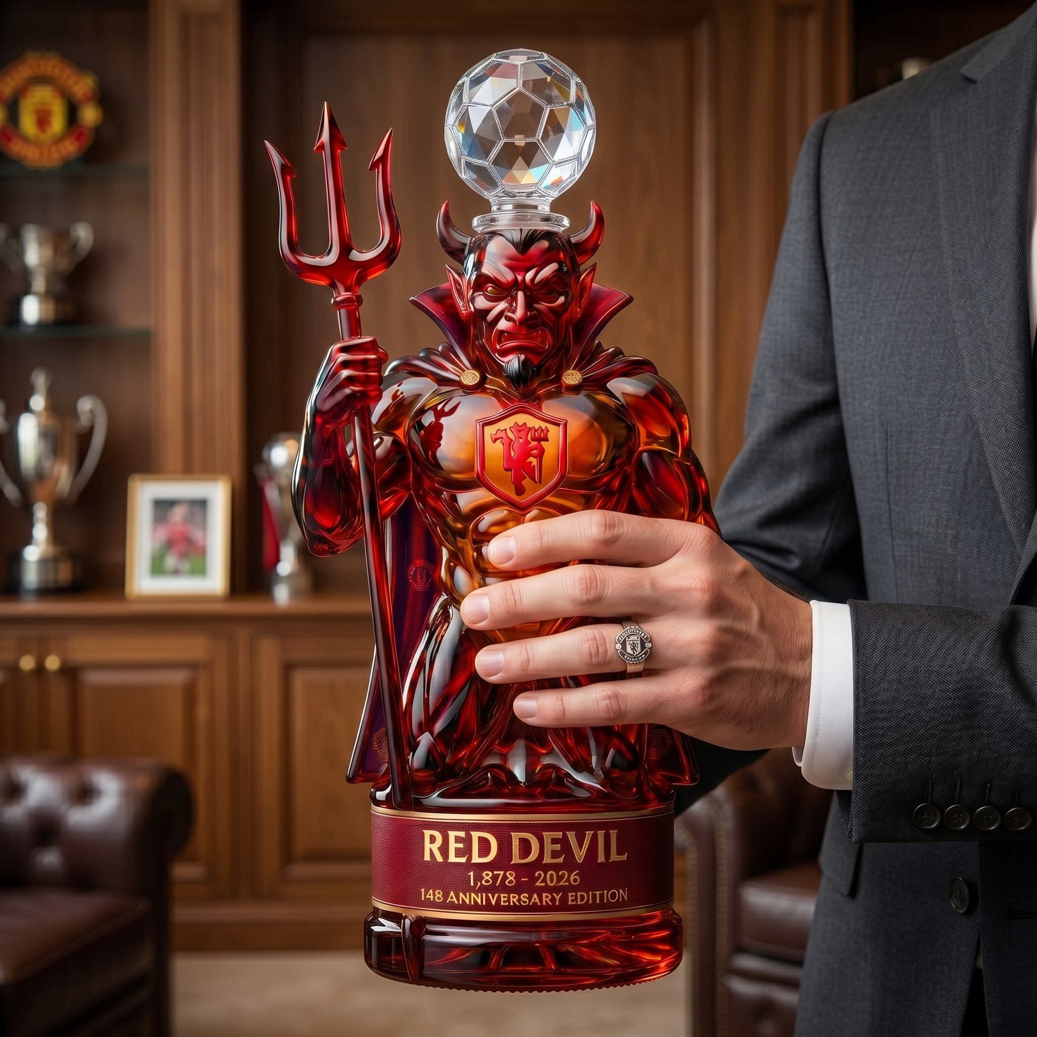 😈 Limited Edition Red Devil 148th Anniversary Manchester Football Premium Decanter Whiskey
