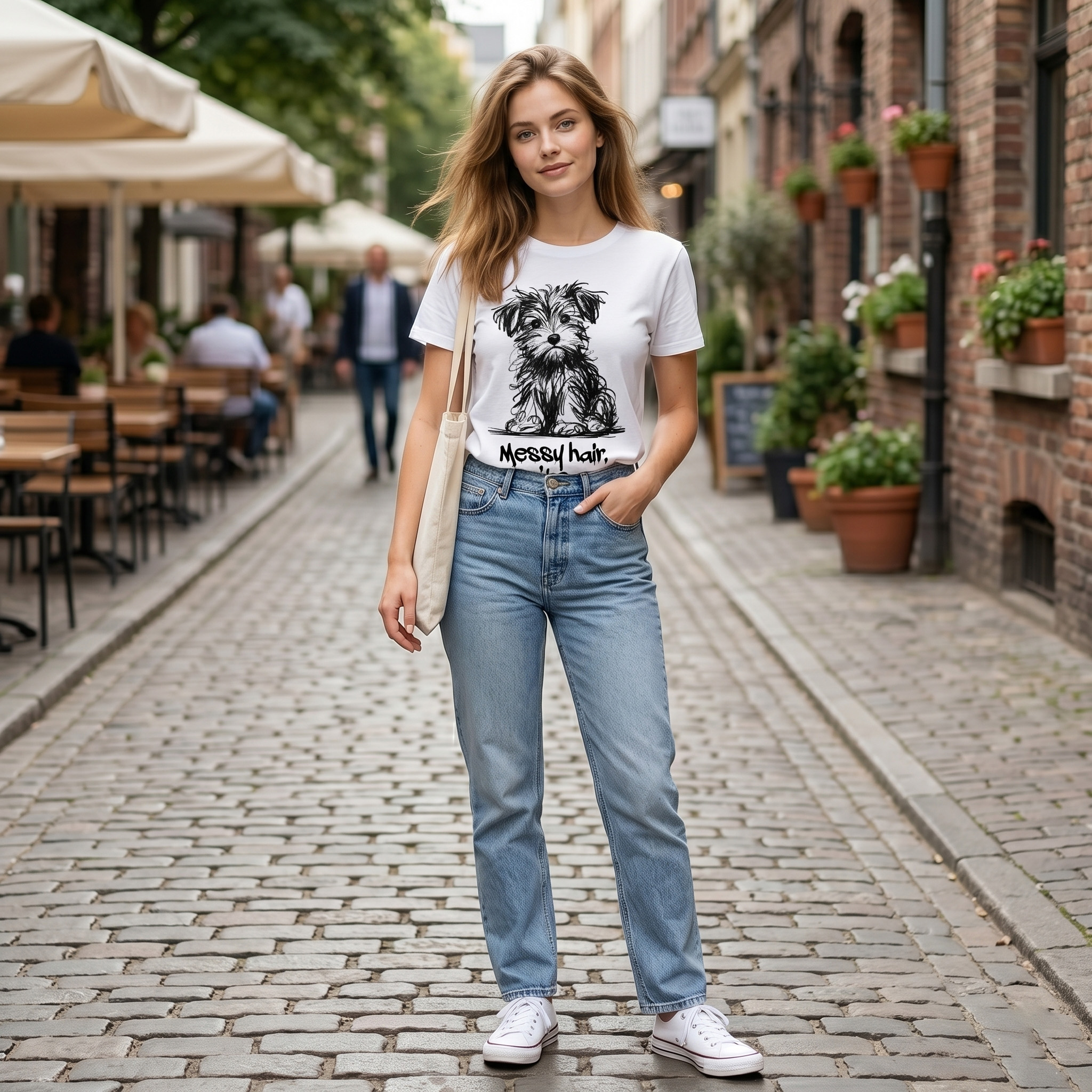 Messy Hair, Don't Care Dog T-Shirt