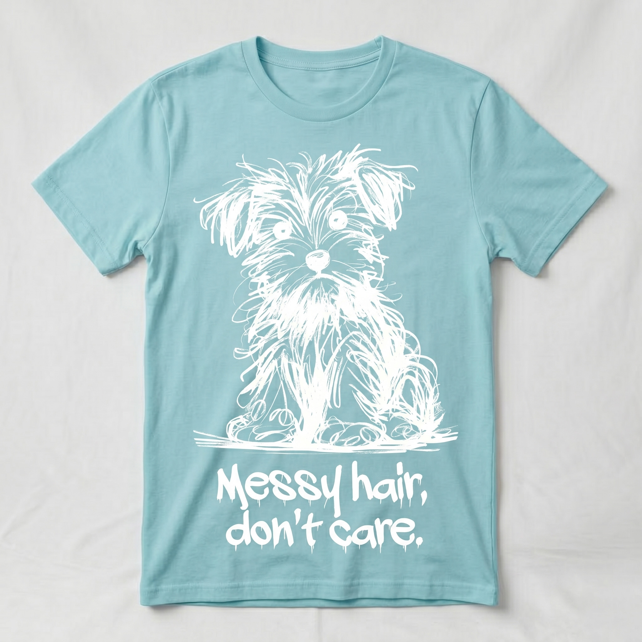 Messy Hair, Don't Care Dog T-Shirt