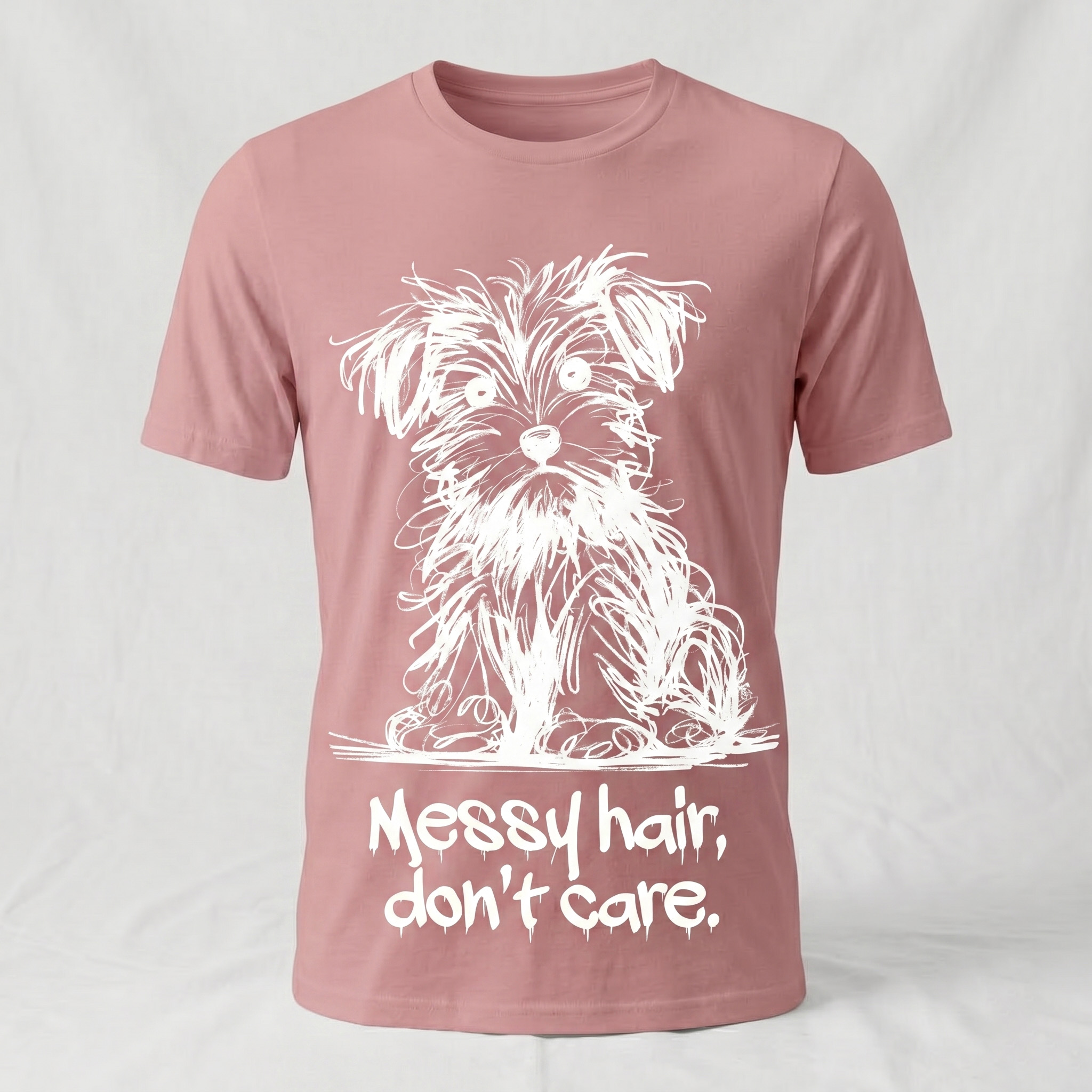 Messy Hair, Don't Care Dog T-Shirt