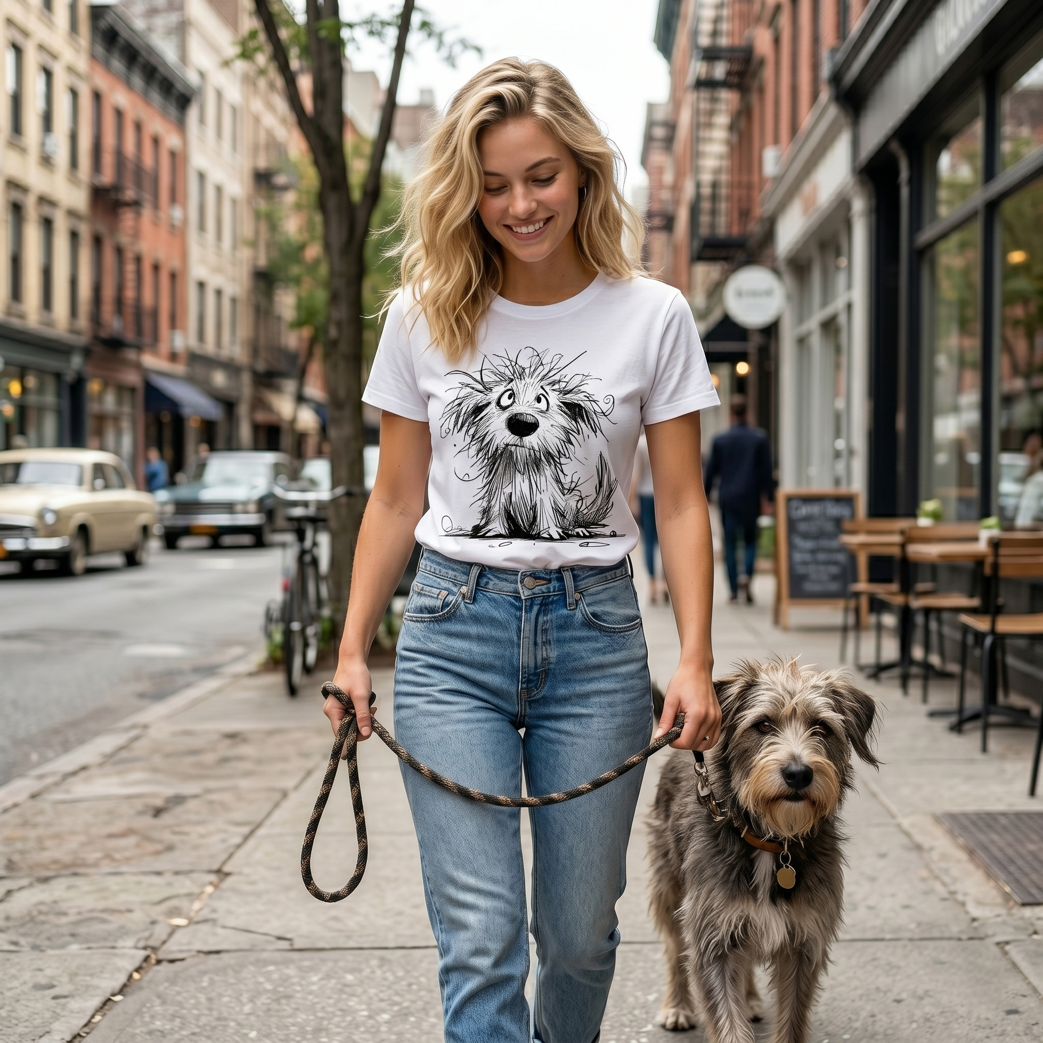 "The Scruffy Bestie" Sketch Graphic Tee