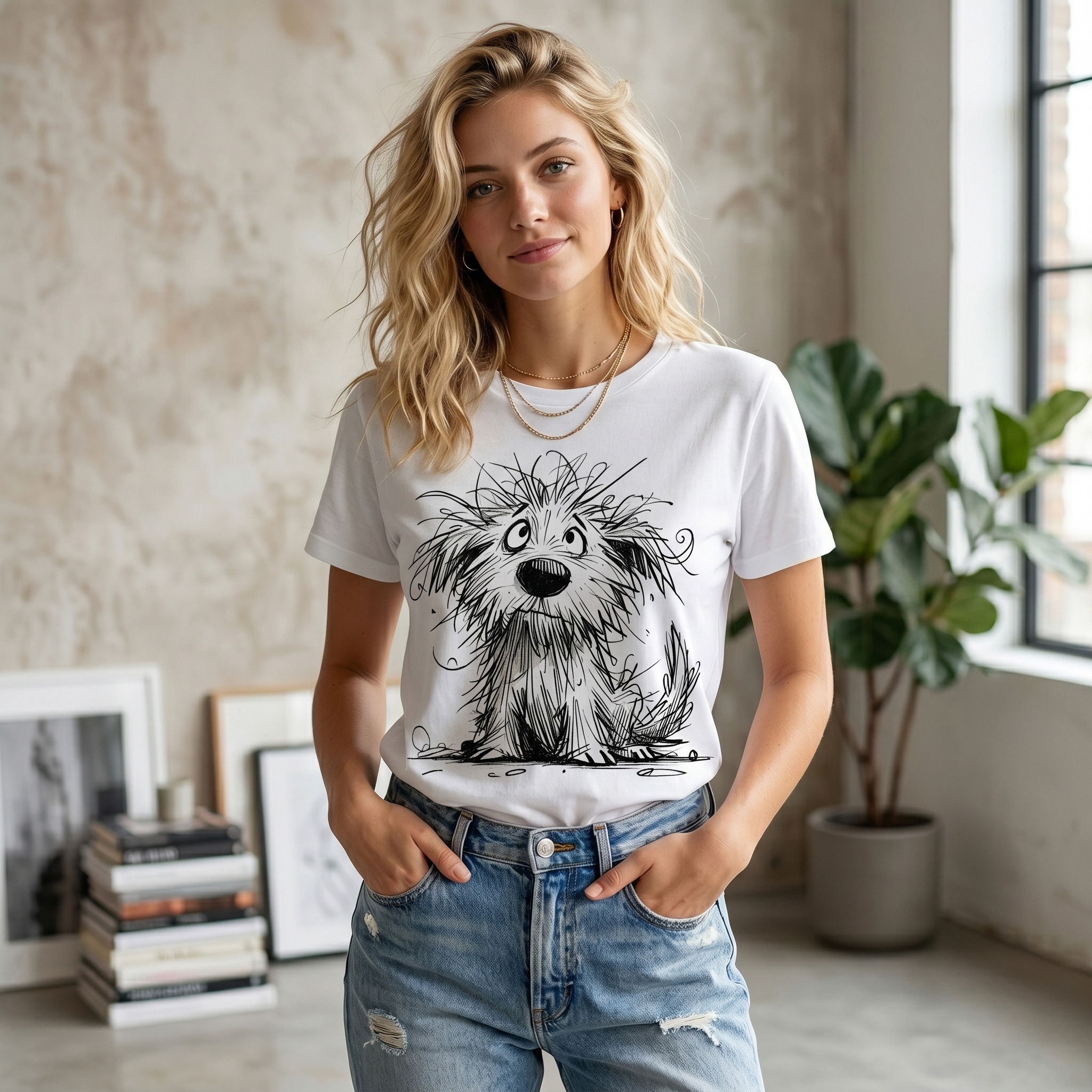 "The Scruffy Bestie" Sketch Graphic Tee