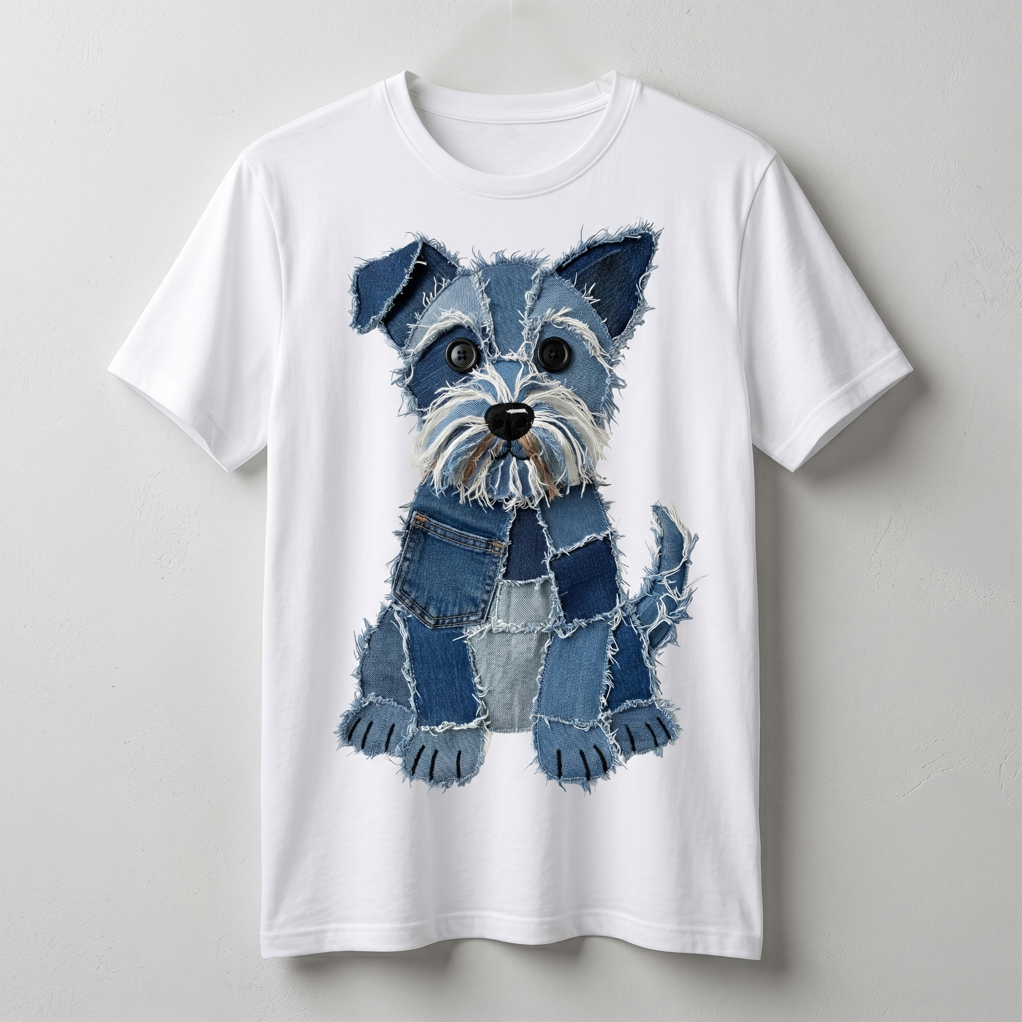 Distressed Denim Schnauzer T-Shirt 