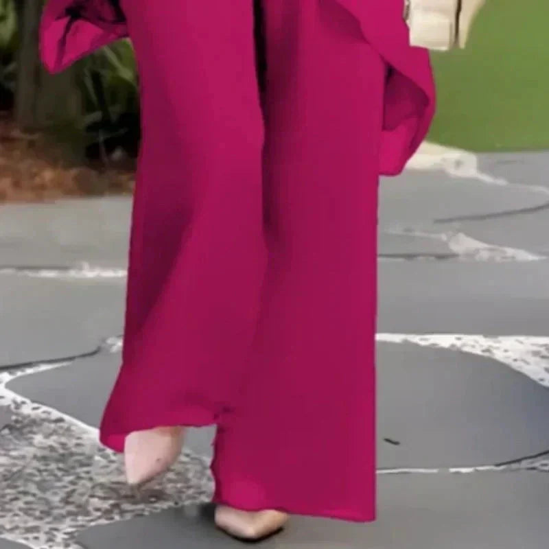 Valeria | Elegant Draped Palazzo Pants Set