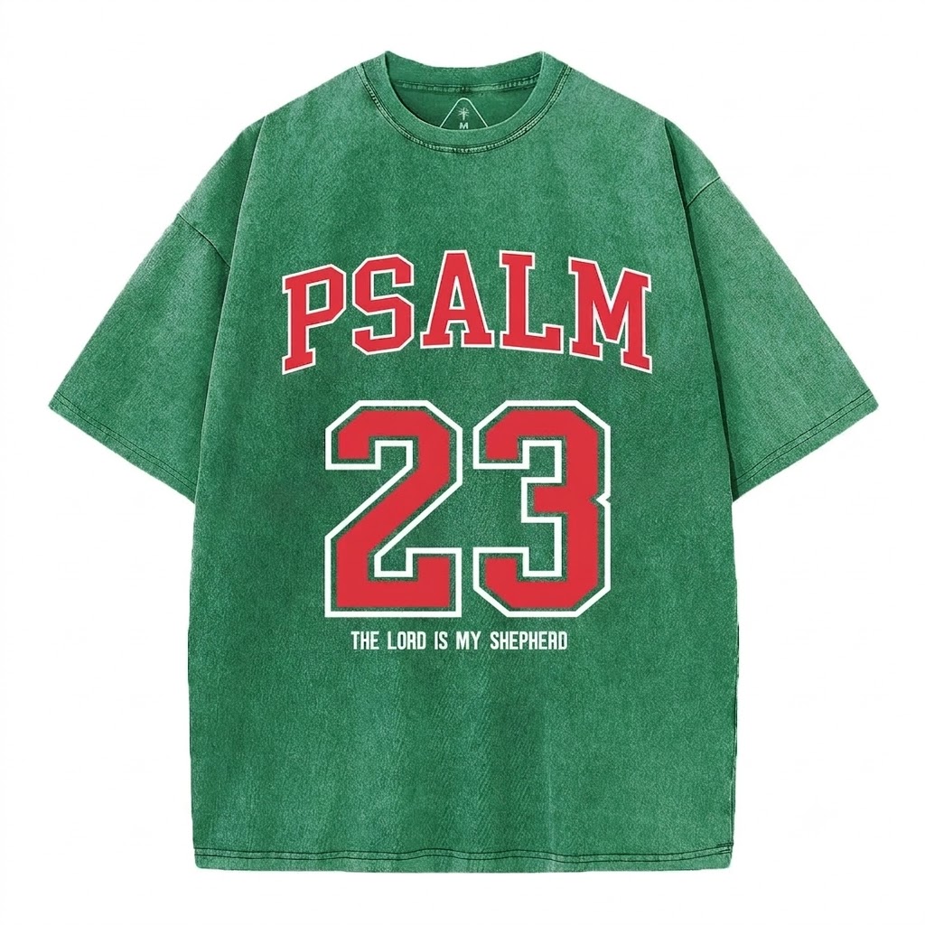 Psalm 23 Christian Washed T-Shirt