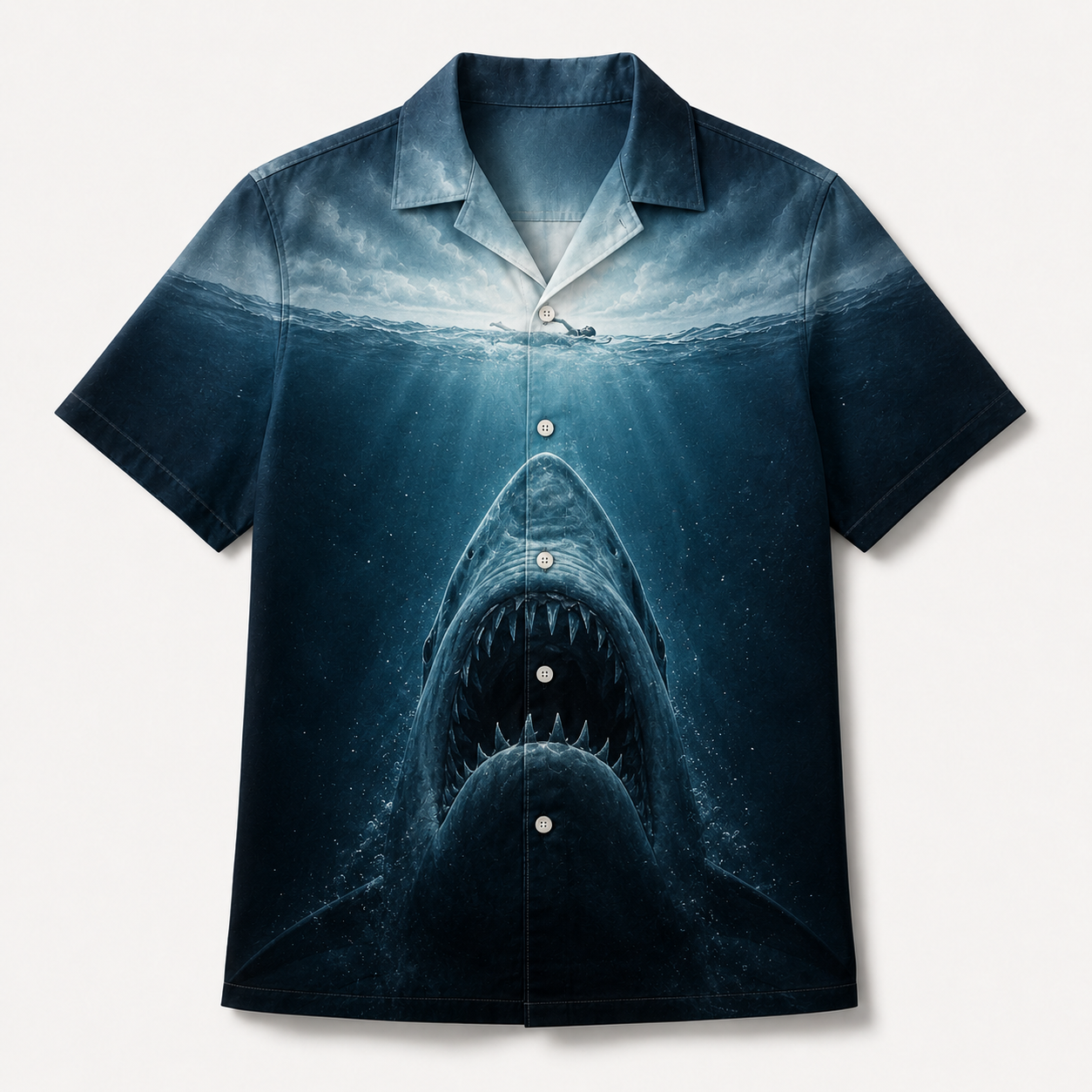 Great White Shark Deep Sea Fear Beach Shirt