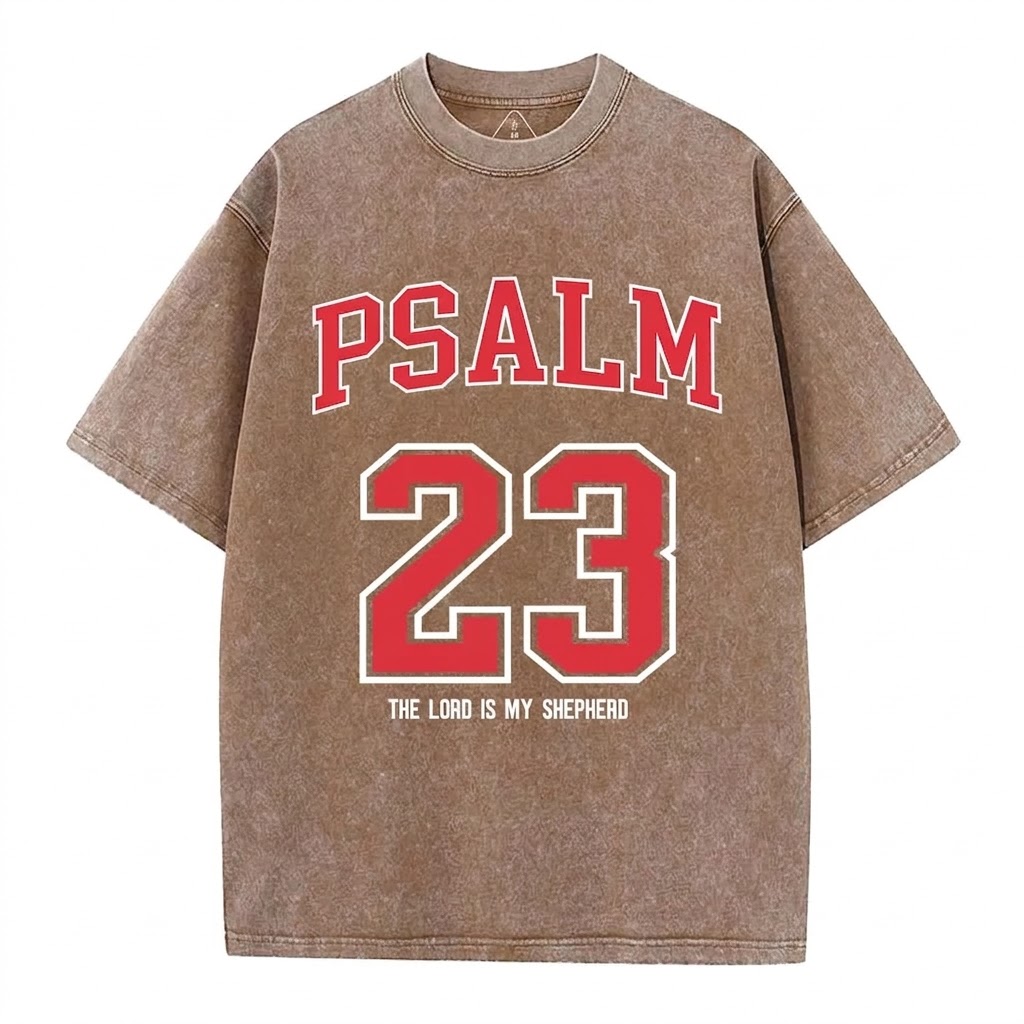 Psalm 23 Christian Washed T-Shirt