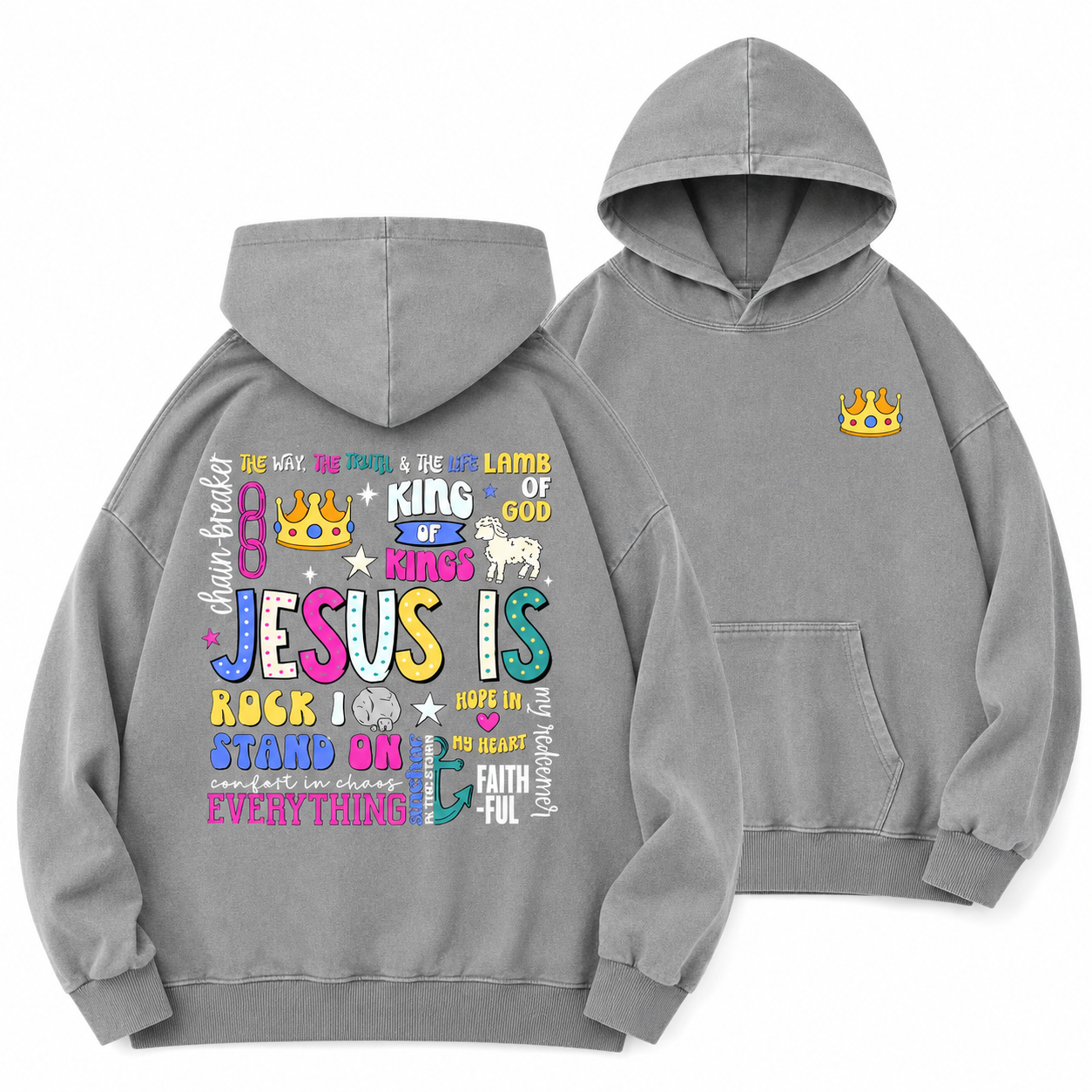 Jesus Is Christian Washed Hoodie