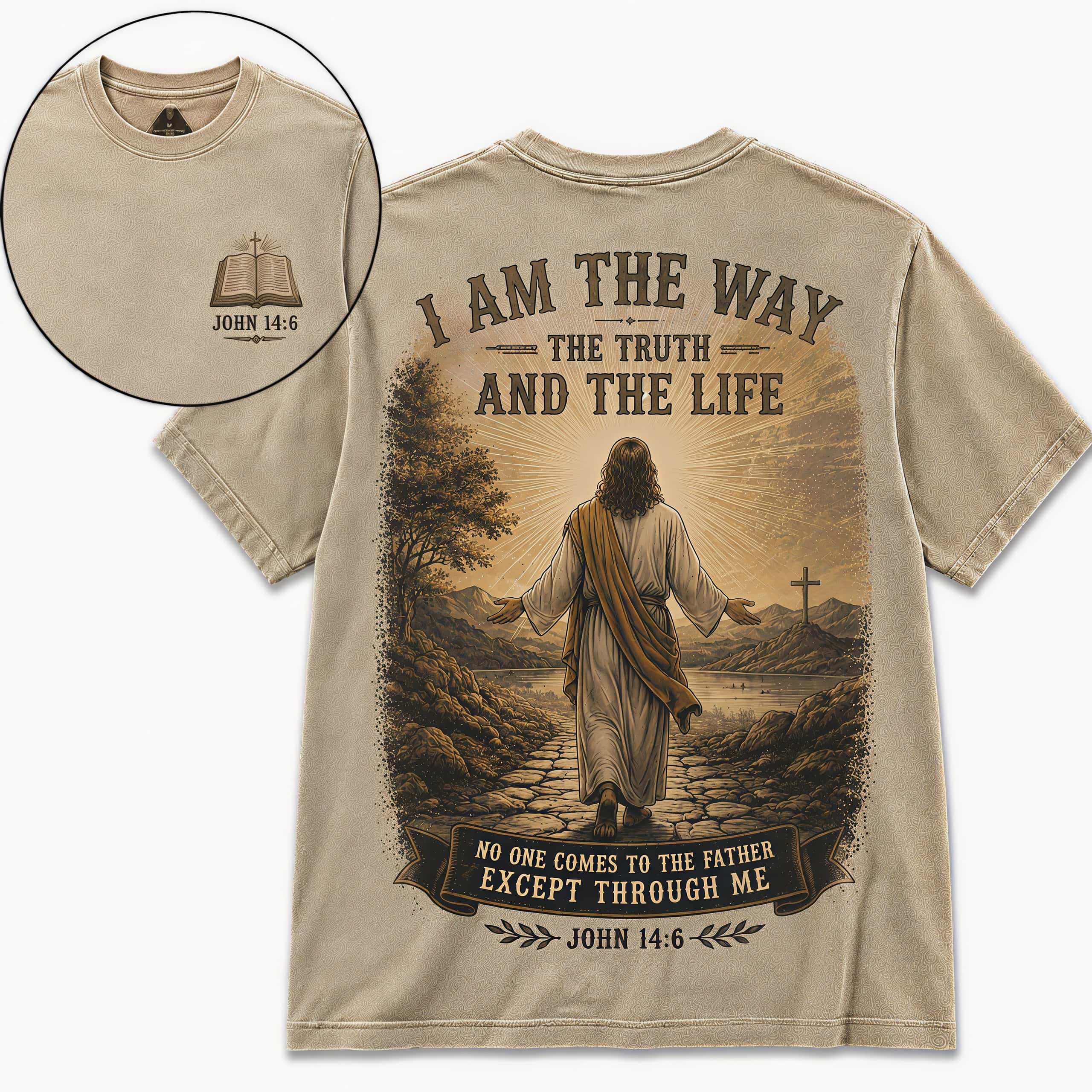 Graclo™ John 14:6 – "I am the way, the truth, and the life" Washed T-Shirt