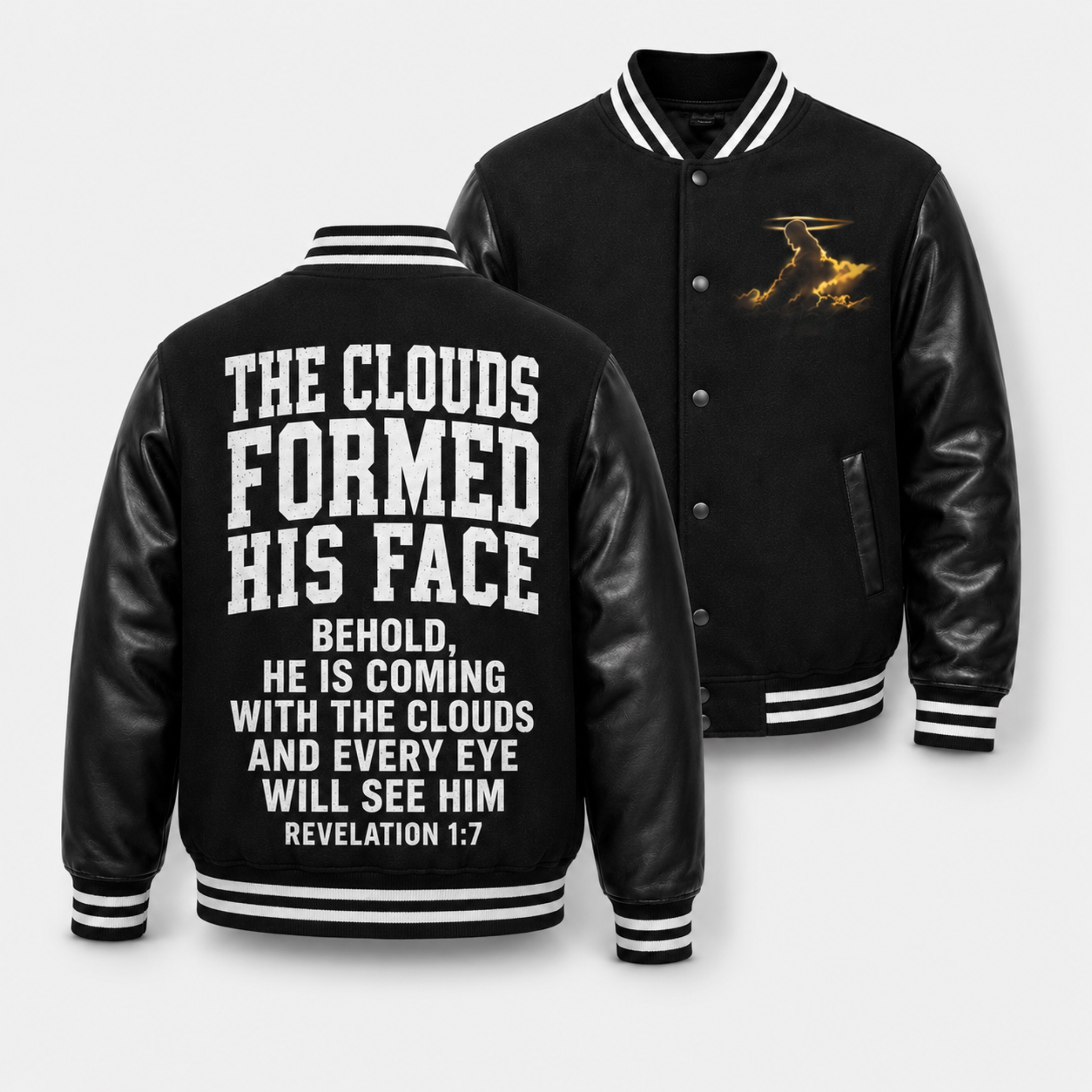 Christian The Clouds Formed His Face Color Block Baseball Jacket