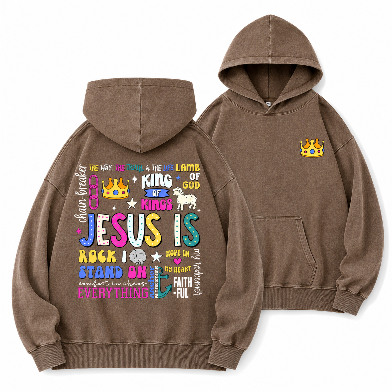 Jesus Is Christian Washed Hoodie