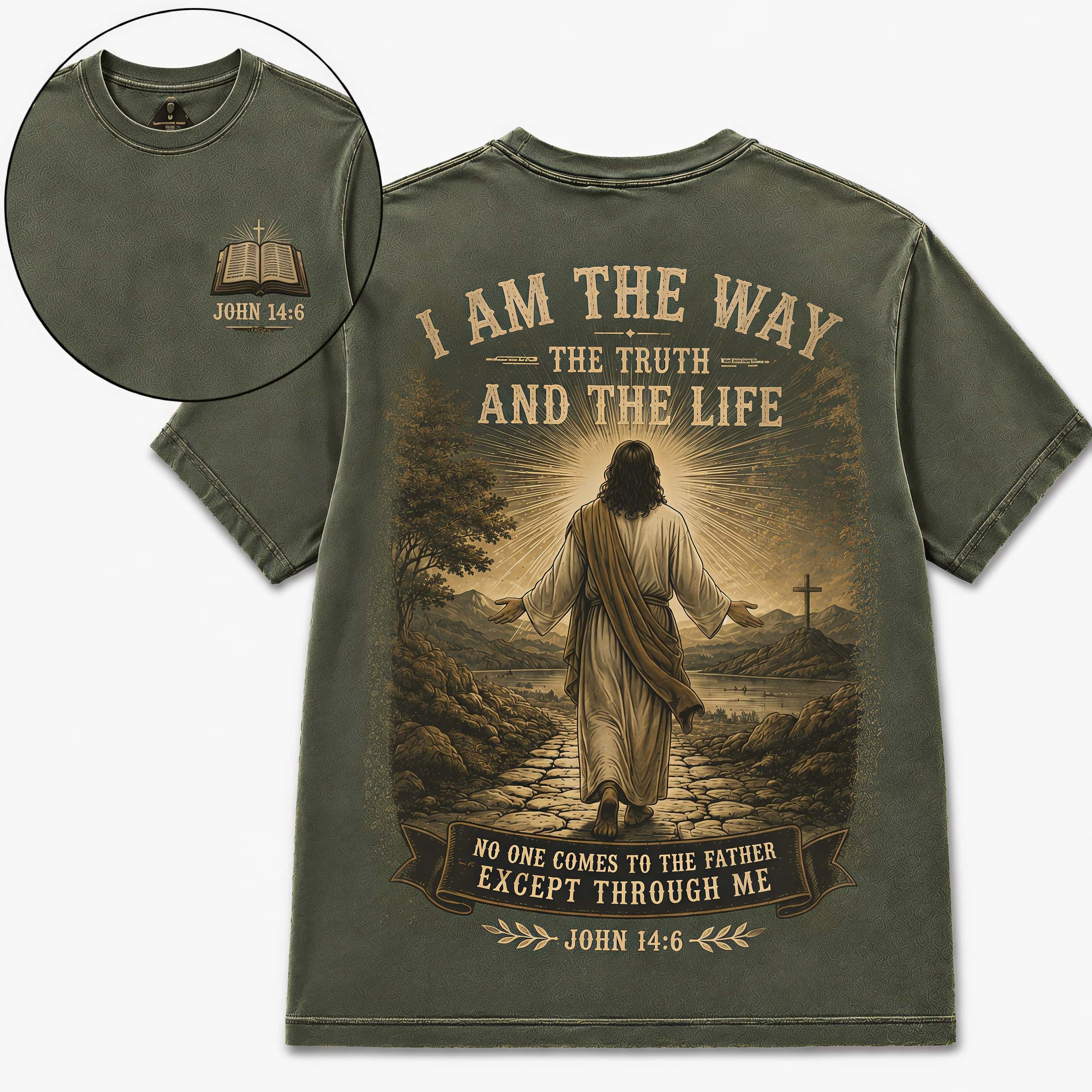 Graclo™ John 14:6 – "I am the way, the truth, and the life" Washed T-Shirt