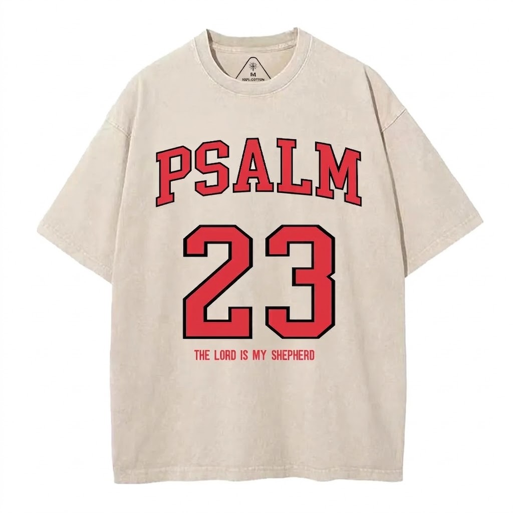 Psalm 23 Christian Washed T-Shirt