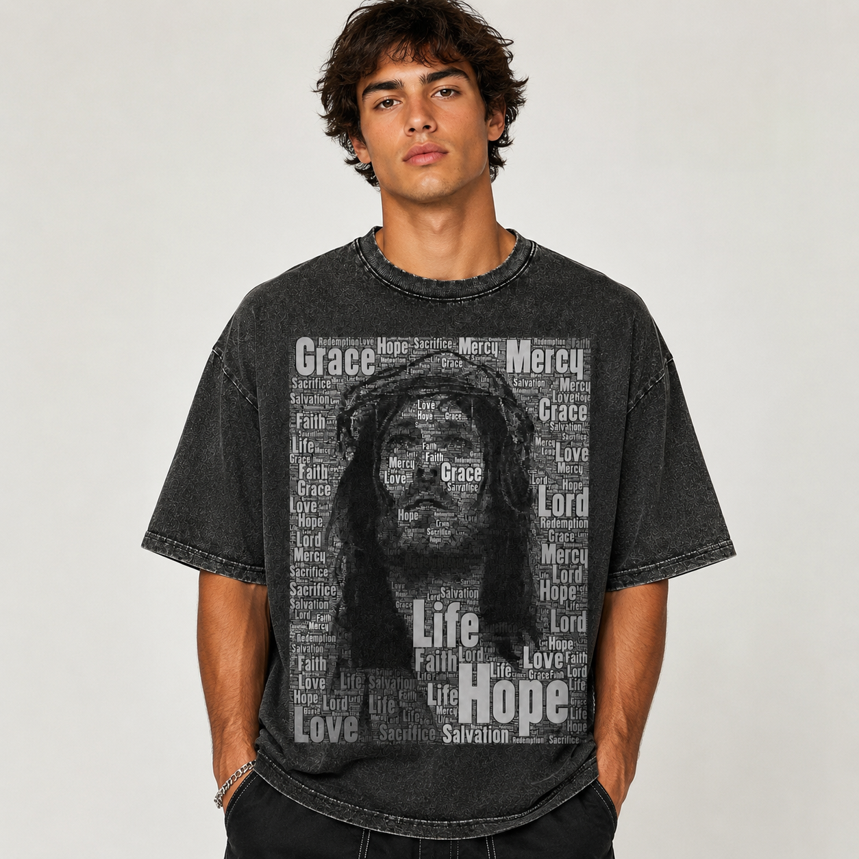 Grace in Shadow Washed Faith T-Shirt