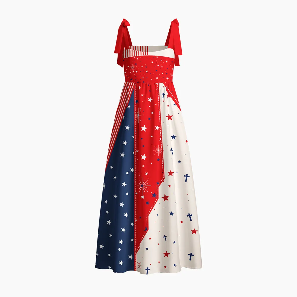Freedom in Christ Chrisitan Tie Shoulder Maxi Dress
