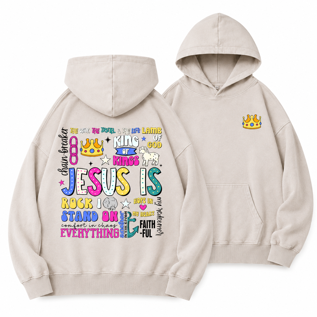 Jesus Is Christian Washed Hoodie