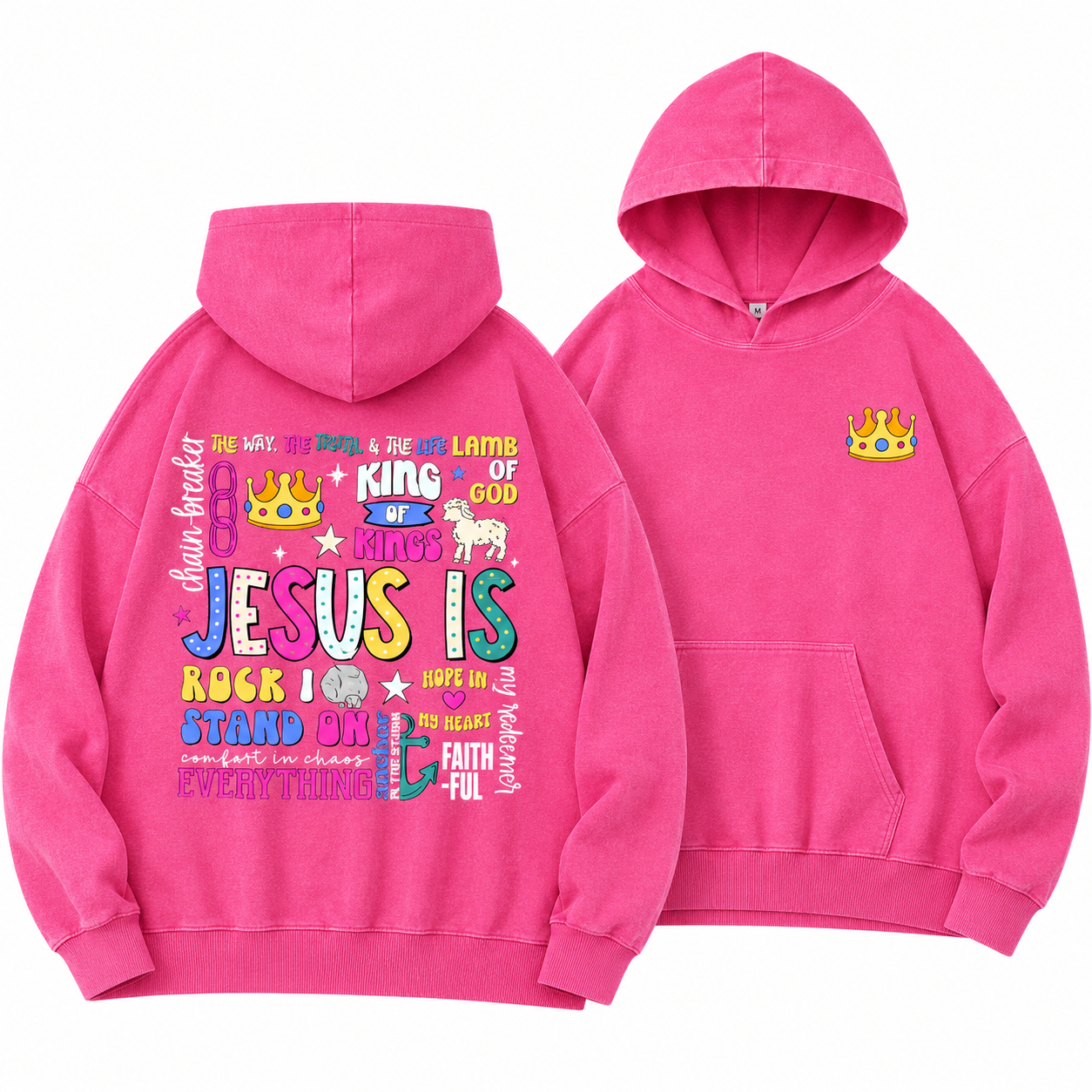 Jesus Is Christian Washed Hoodie