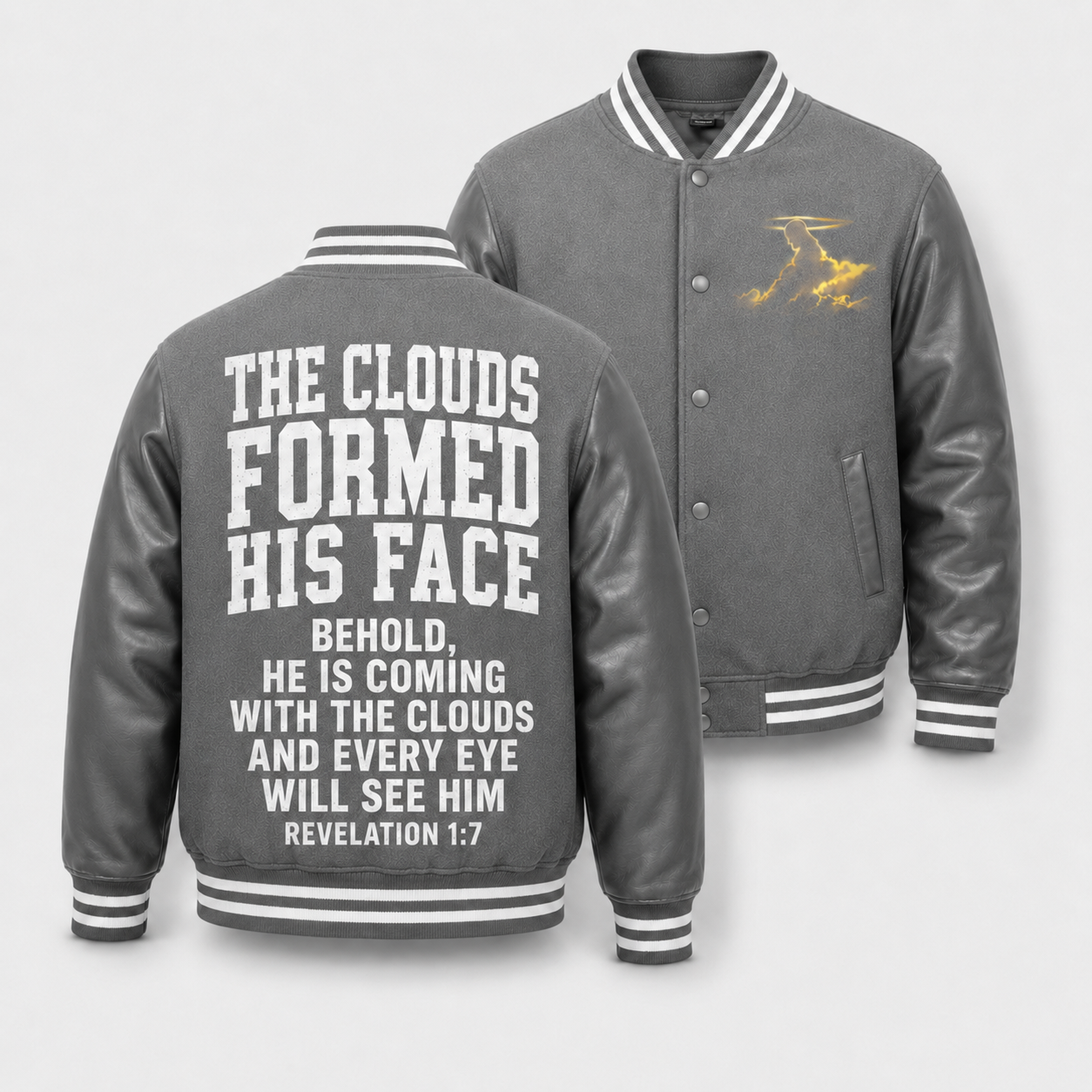 Christian The Clouds Formed His Face Color Block Baseball Jacket
