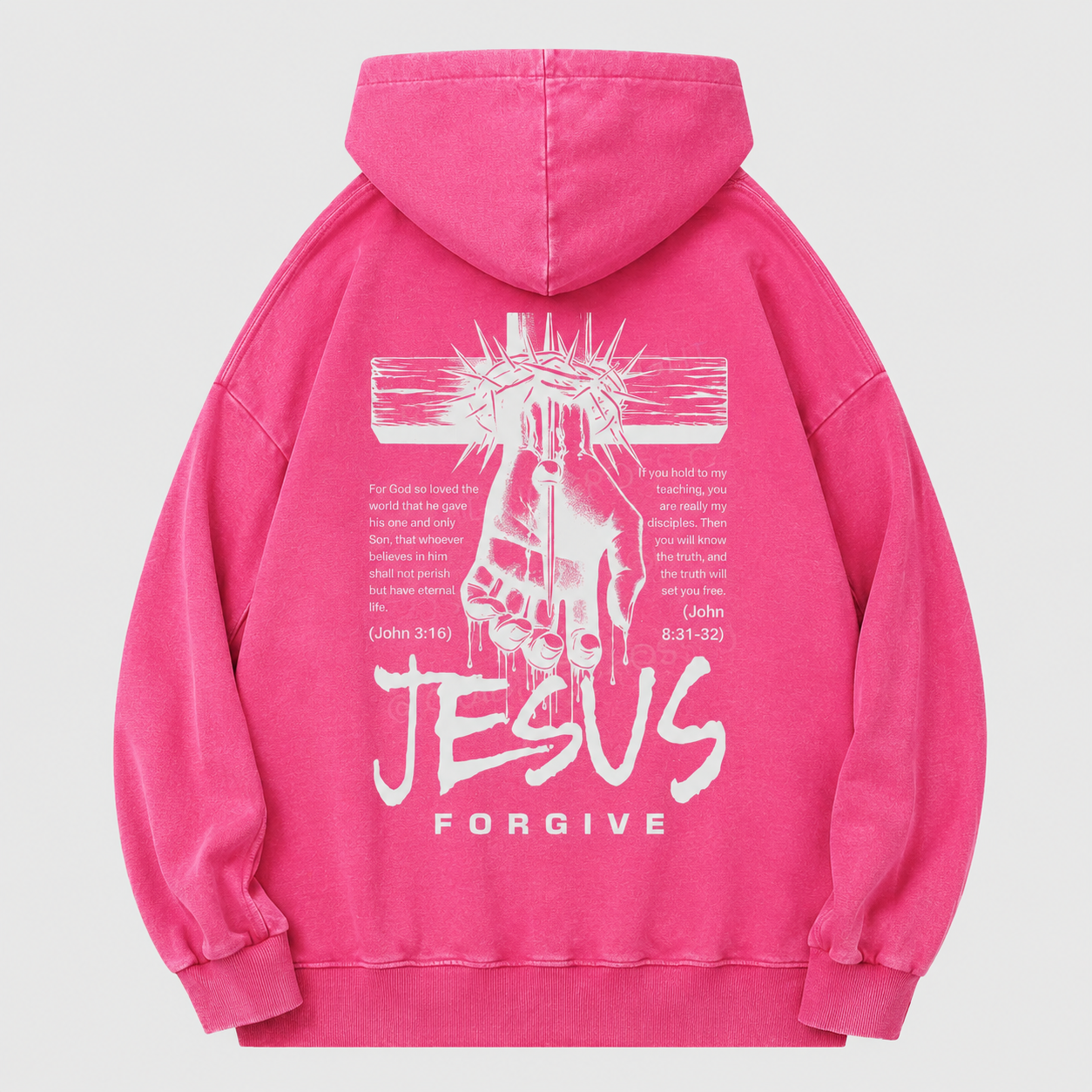 Jesus Forgive Christian Washed Hoodie