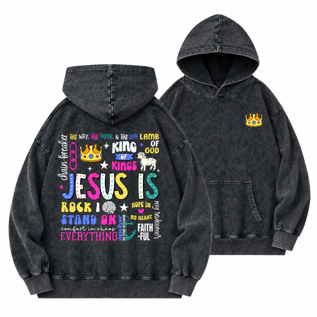 Jesus Is Christian Washed Hoodie