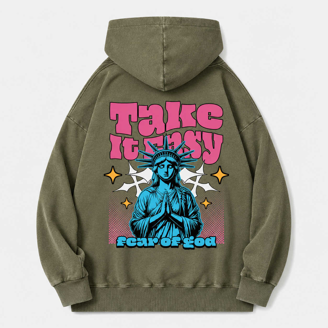 Take It Easy Christian Washed Hoodie