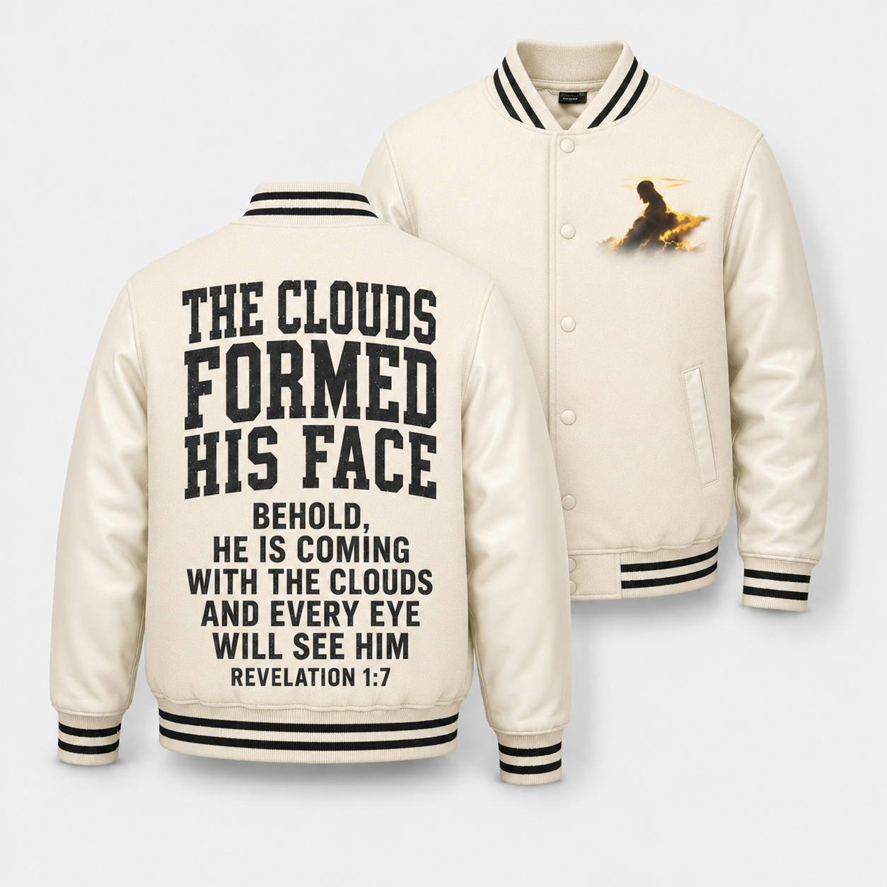 Christian The Clouds Formed His Face Color Block Baseball Jacket