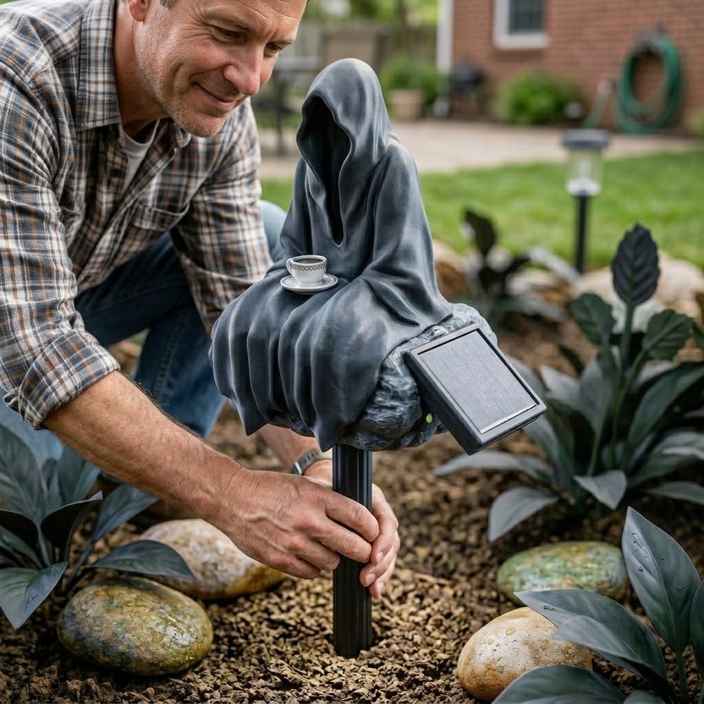 💀 Grim Reaper Solar Garden Light