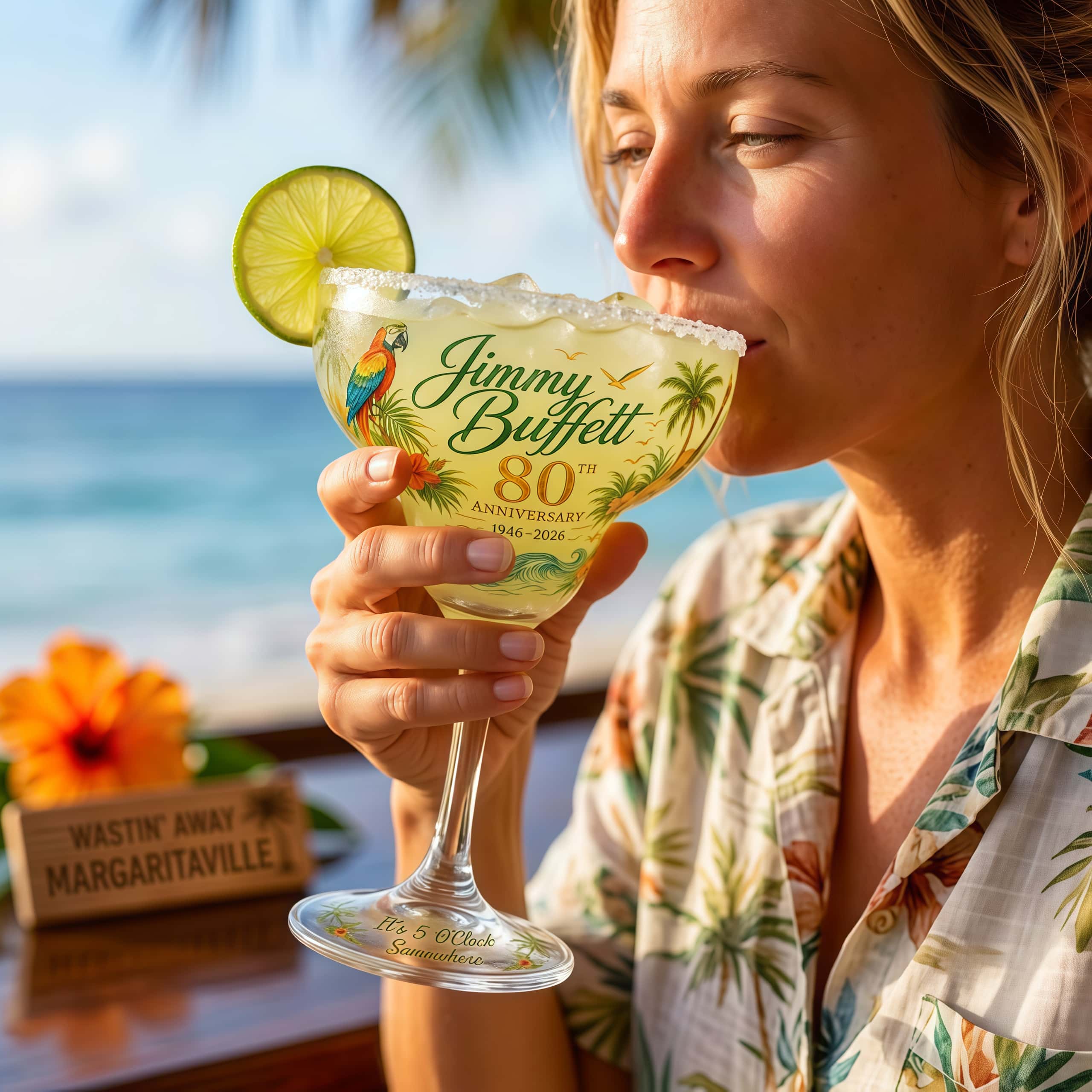 80th Anniversary Island Music Margarita Glass
