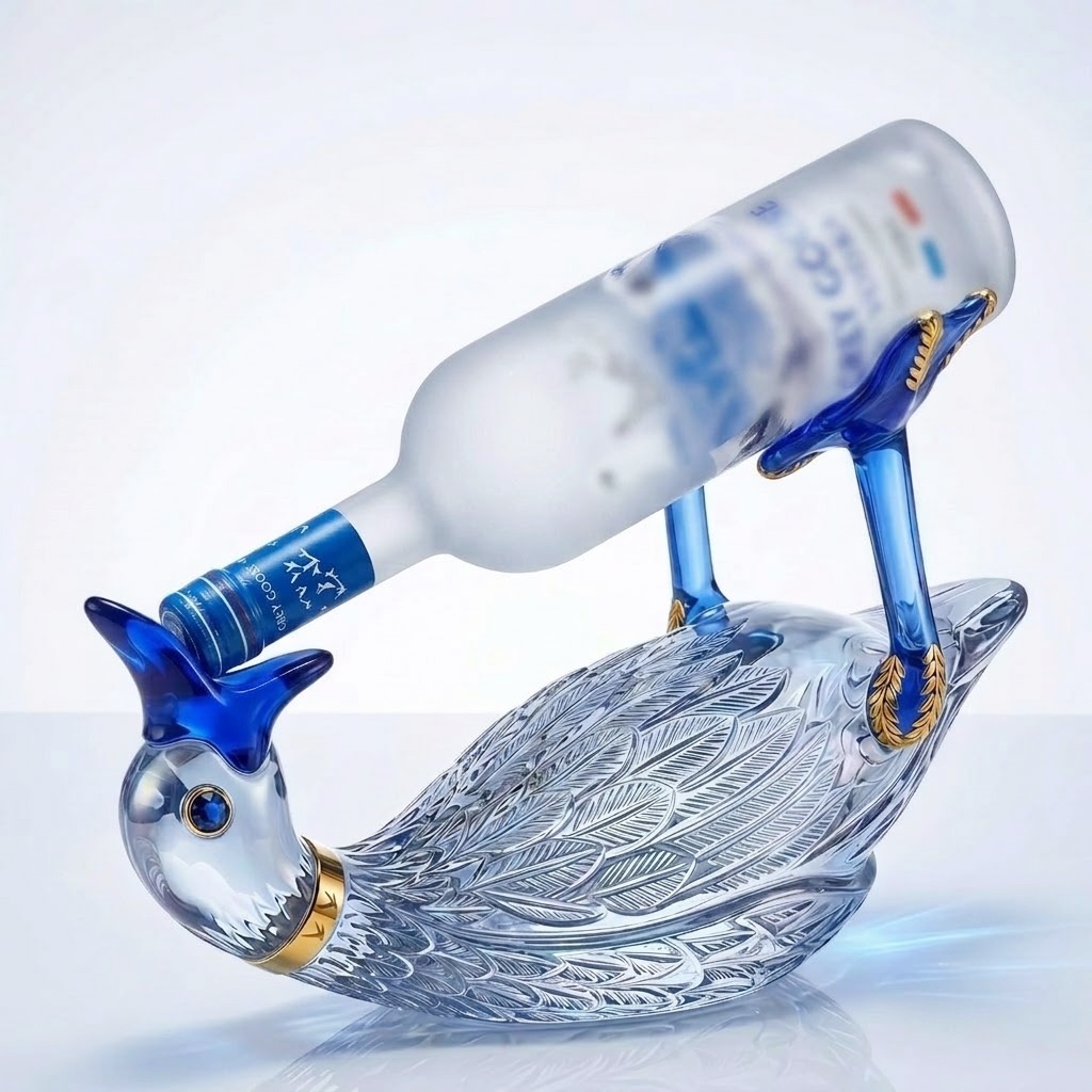 🦆 Crystal Duck Balancing Display Stand