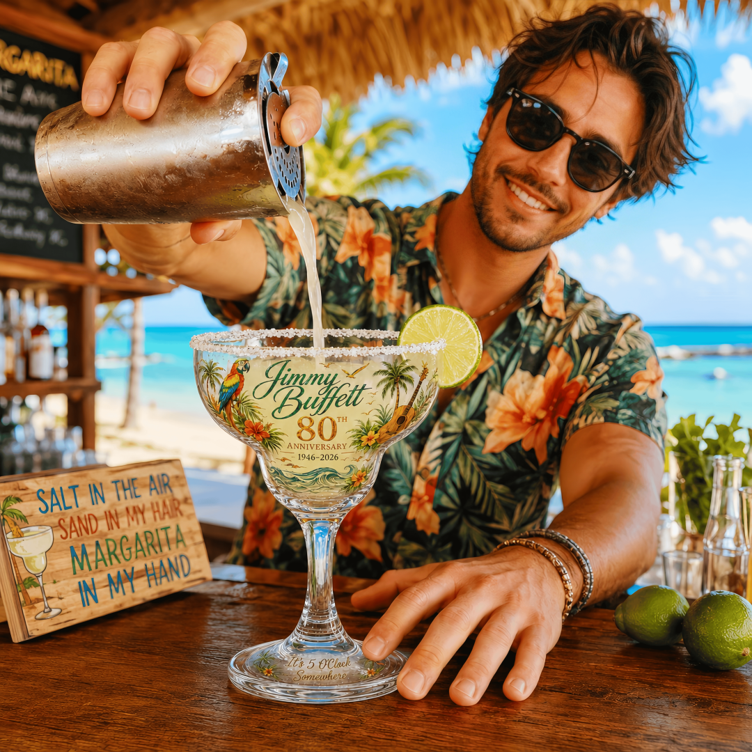80th Anniversary Island Music Margarita Glass