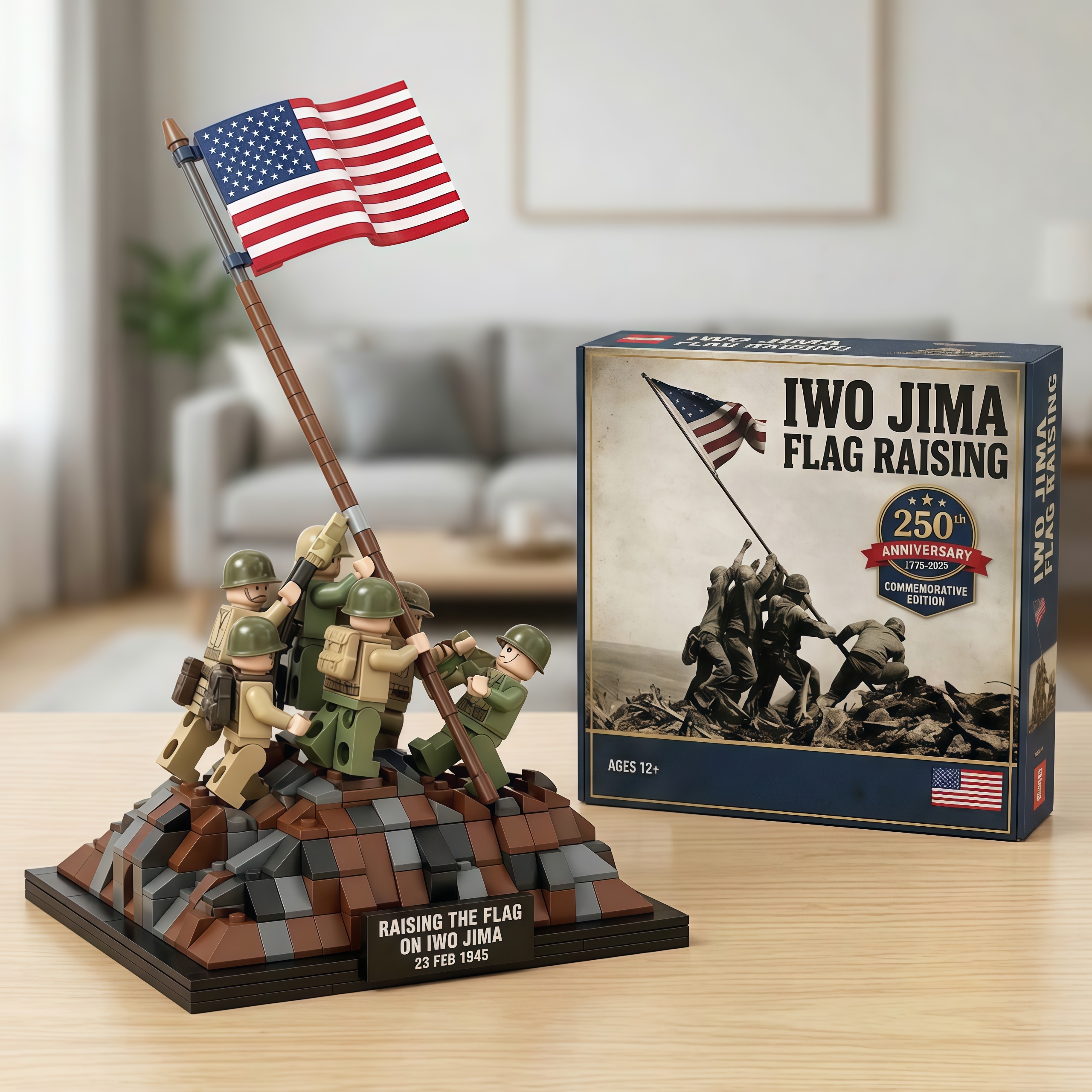 Iwo Jima Flag Raising Commemorative Building Set