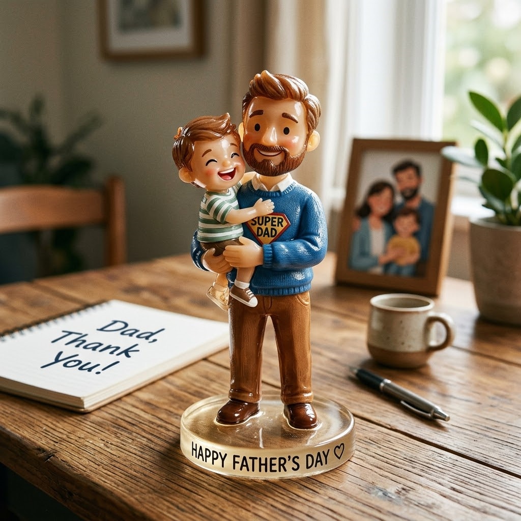 "My Superhero" Customized Father & Son Milestone Figurine