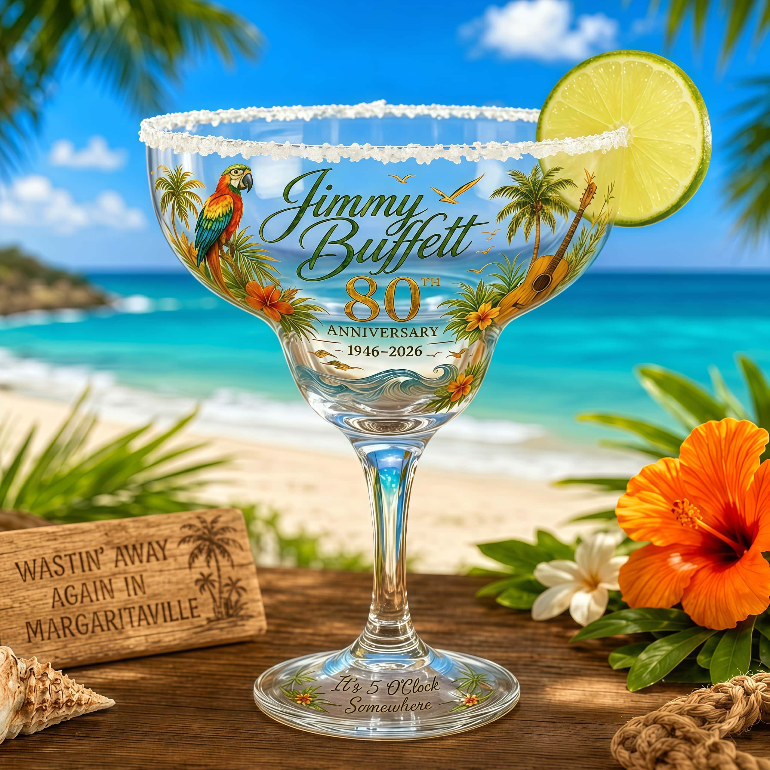 80th Anniversary Island Music Margarita Glass