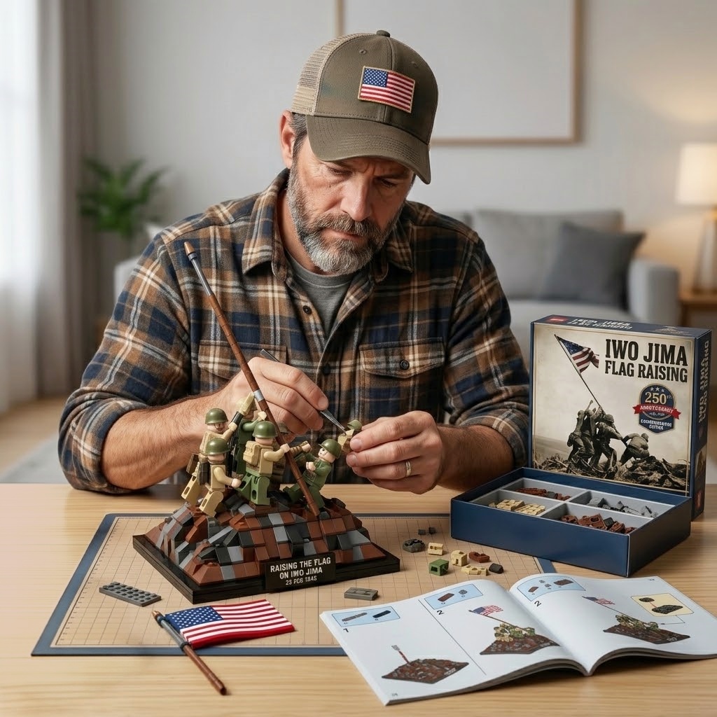 Iwo Jima Flag Raising Commemorative Building Set