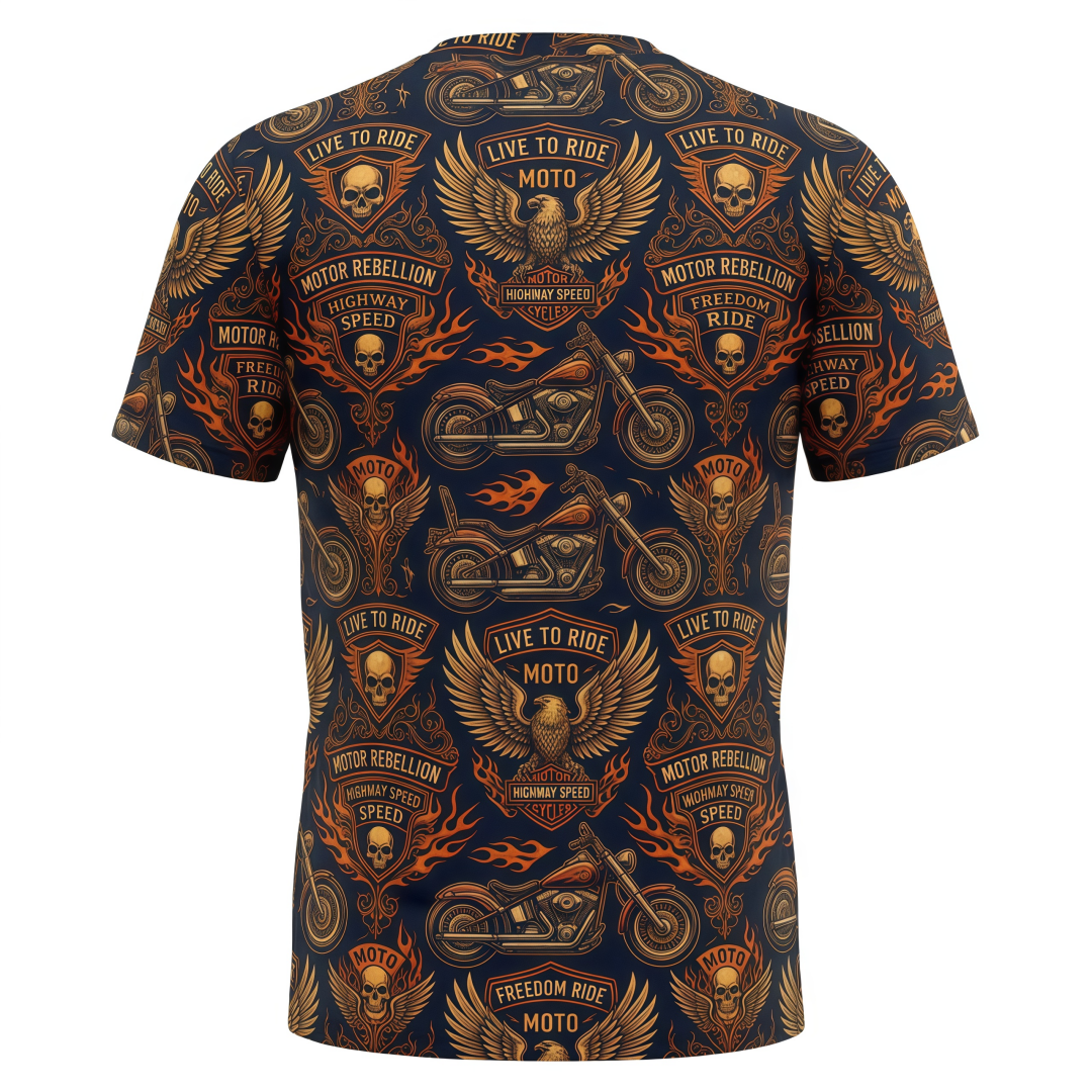 🏍️ Vintage Motorcycle Freedom Ride All-Over Print T-Shirt