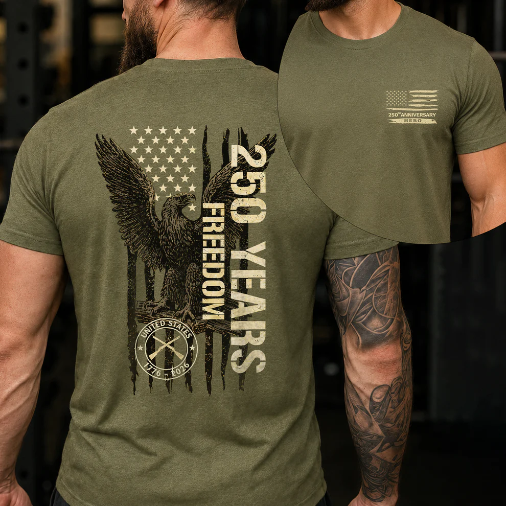 250 Years Of Freedom Military Green Tee - Two Sides