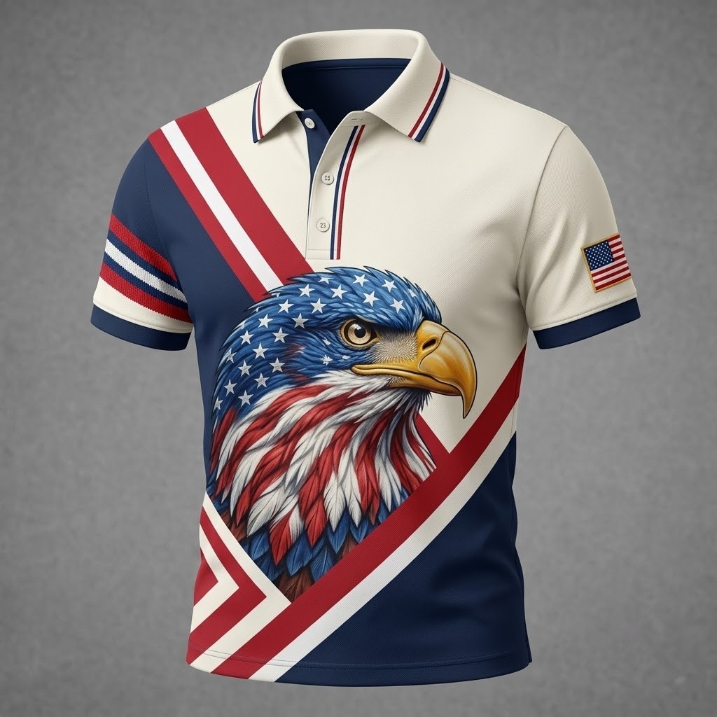  Patriotic Eagle Polo Shirt