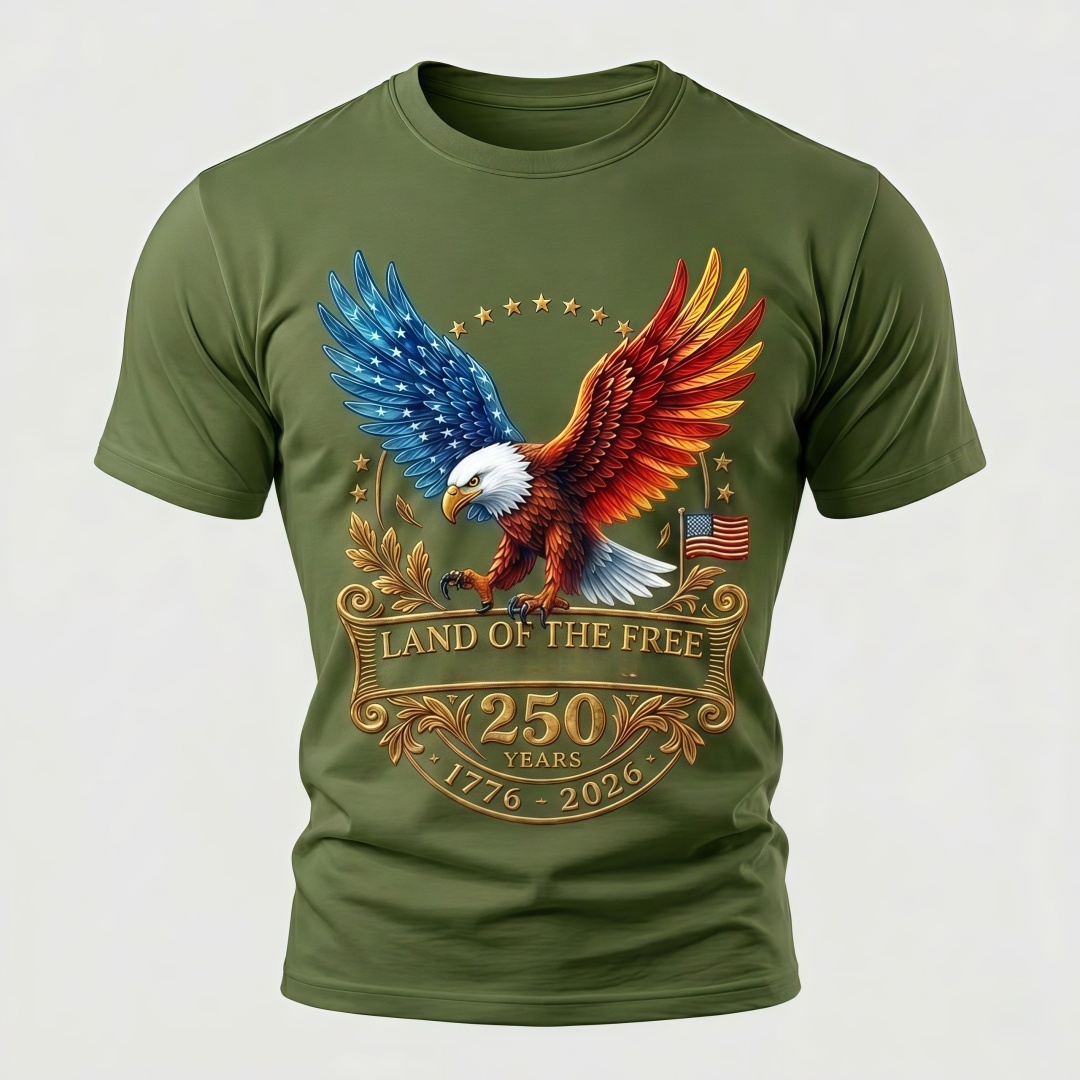 America 250th Anniversary Land of the Free Eagle T-Shirt – 1776–2026