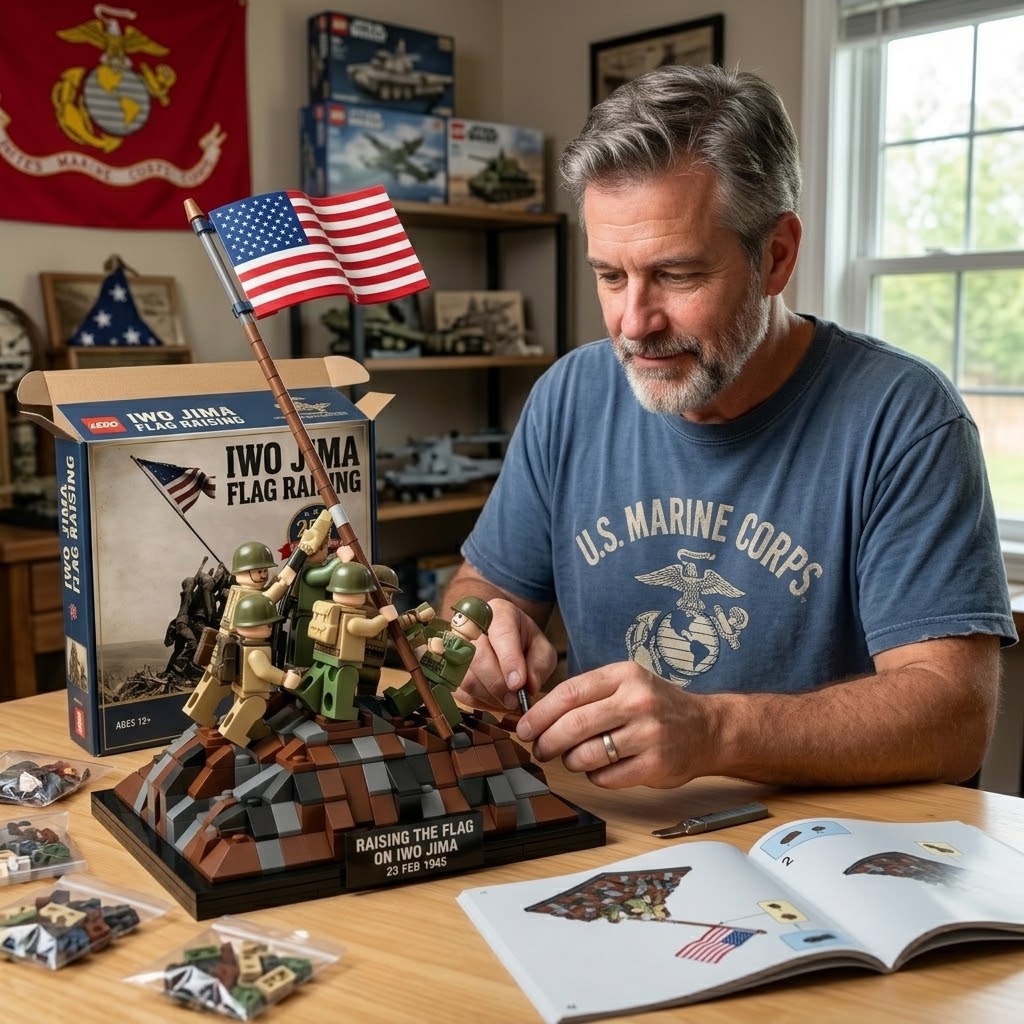 Iwo Jima Flag Raising Commemorative Building Set