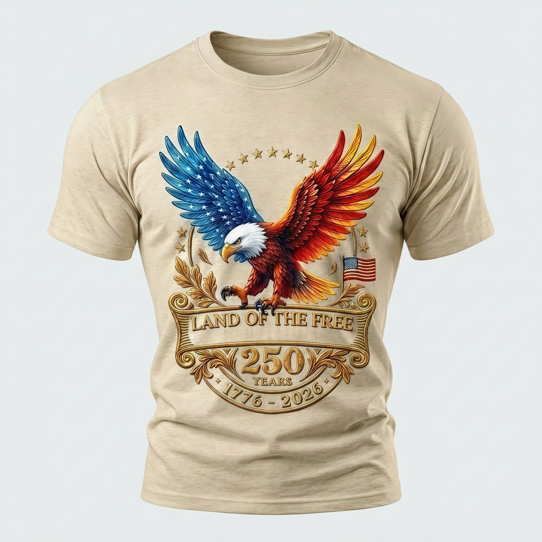 America 250th Anniversary Land of the Free Eagle T-Shirt – 1776–2026